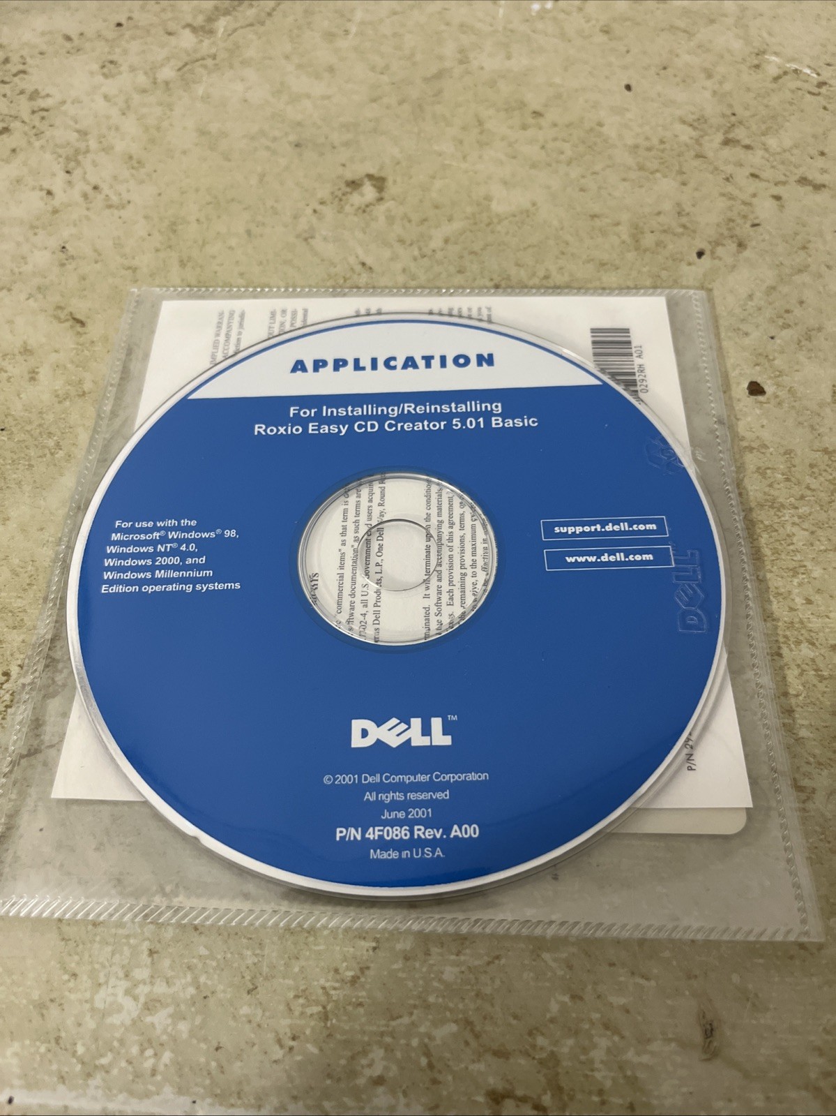 Dell Application For Installing/Reinstalling Roxio Easy CD Creator 5.01