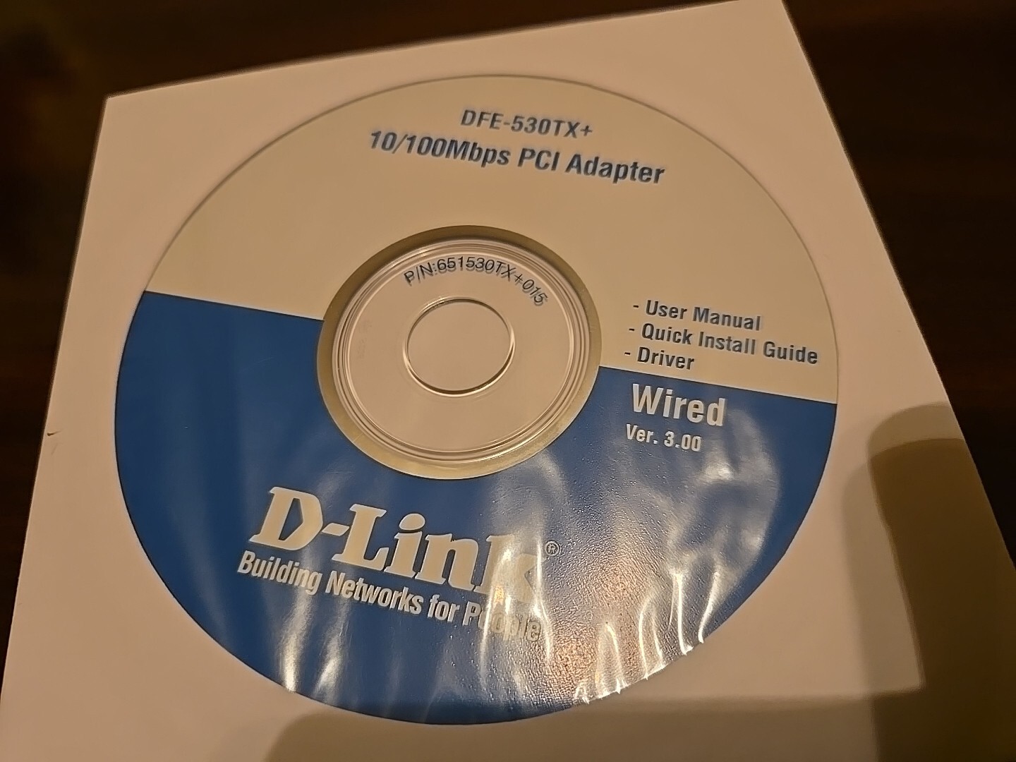 D-Link Ver 3.00 DFE-530TX+ Wired 10 100 Mbps PCI Adapter Drivers & Manual CD