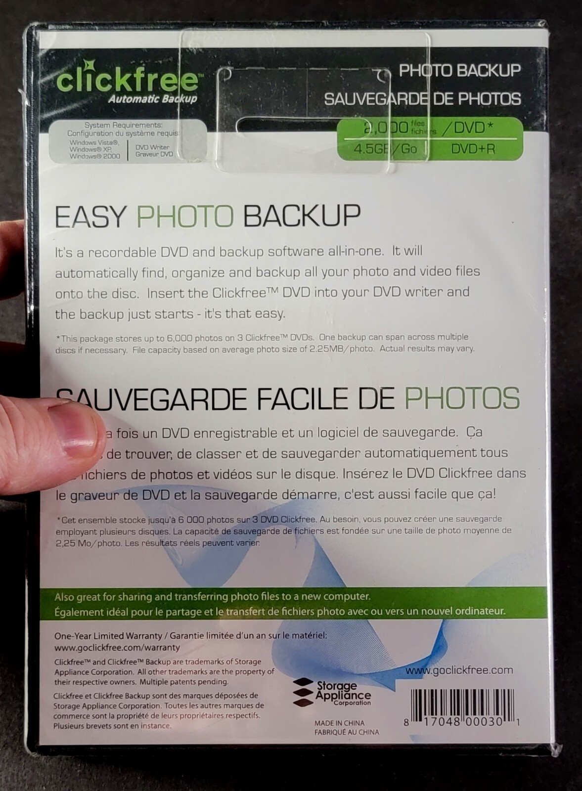 clickfree Automatic Backup Easy Backup Digital Photo & Video New Sealed