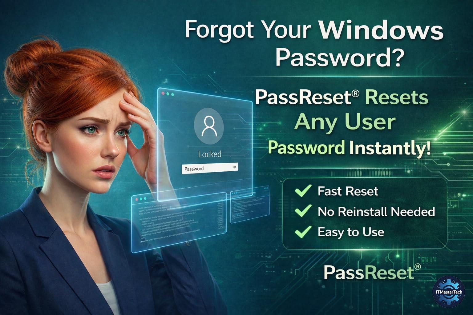Password Reset Recovery USB for Windows 11 ,10 ,8.1 ,7 ,Vista , XP, Server Compa