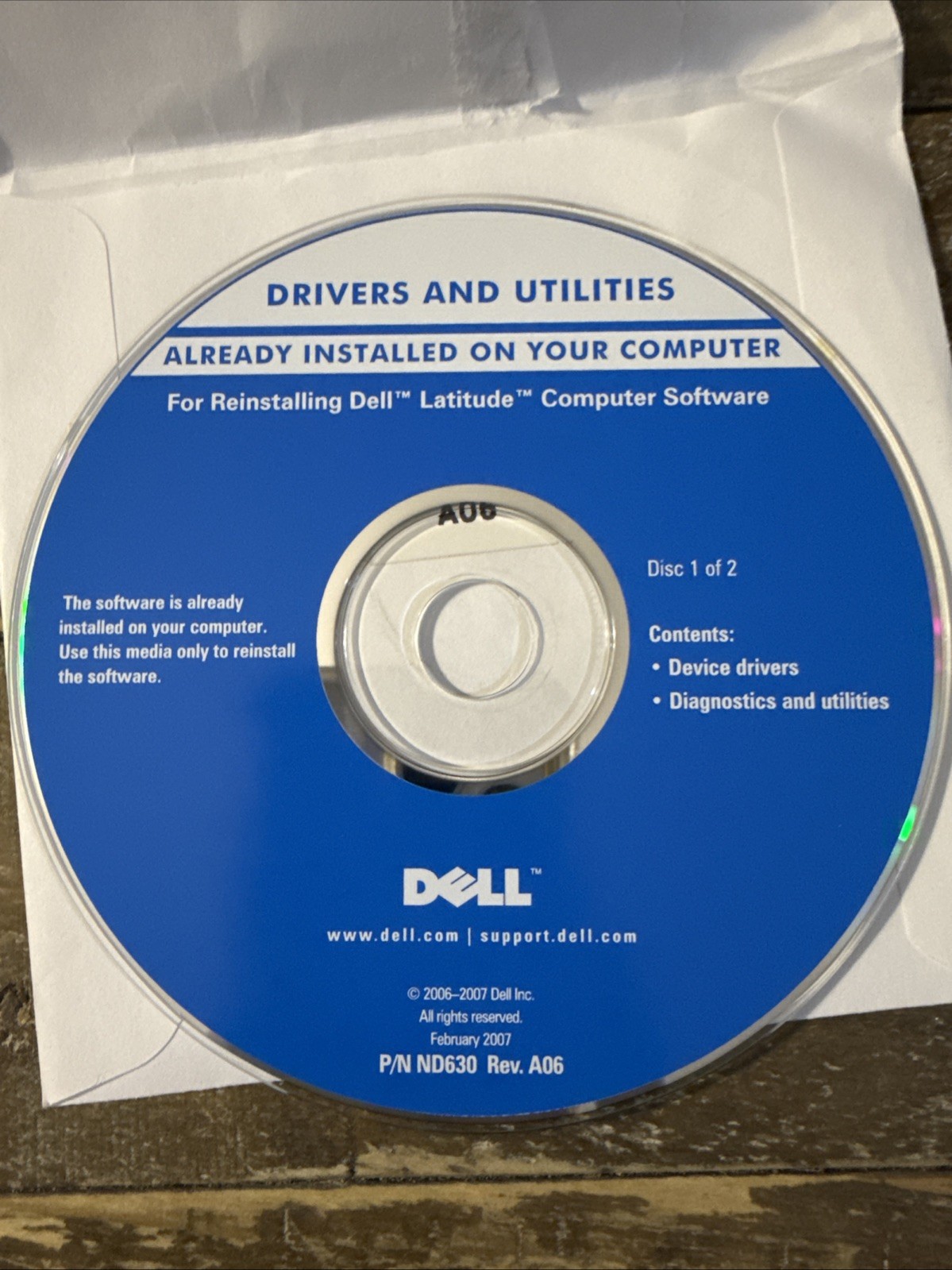 Dell Drivers & Utilities Latitude Computer Software PC Cd Rom