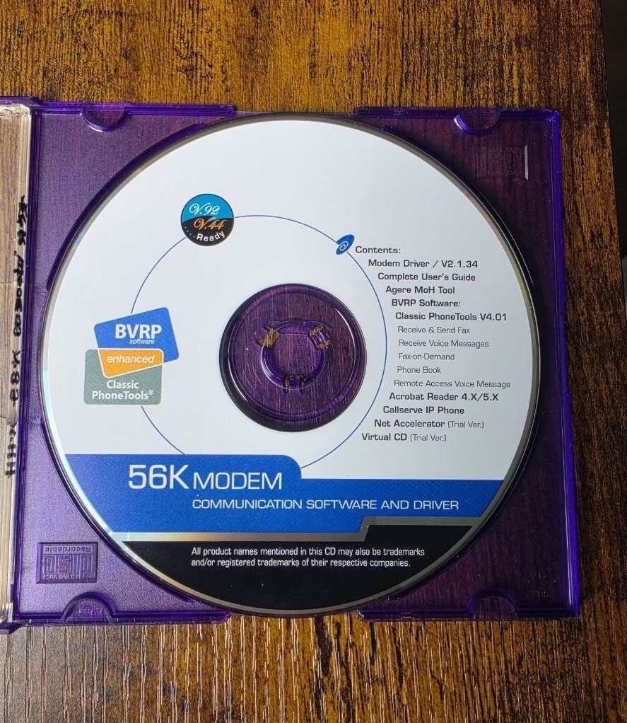 BVRP 56K Modem Drivers Update Communication Software & Driver CD