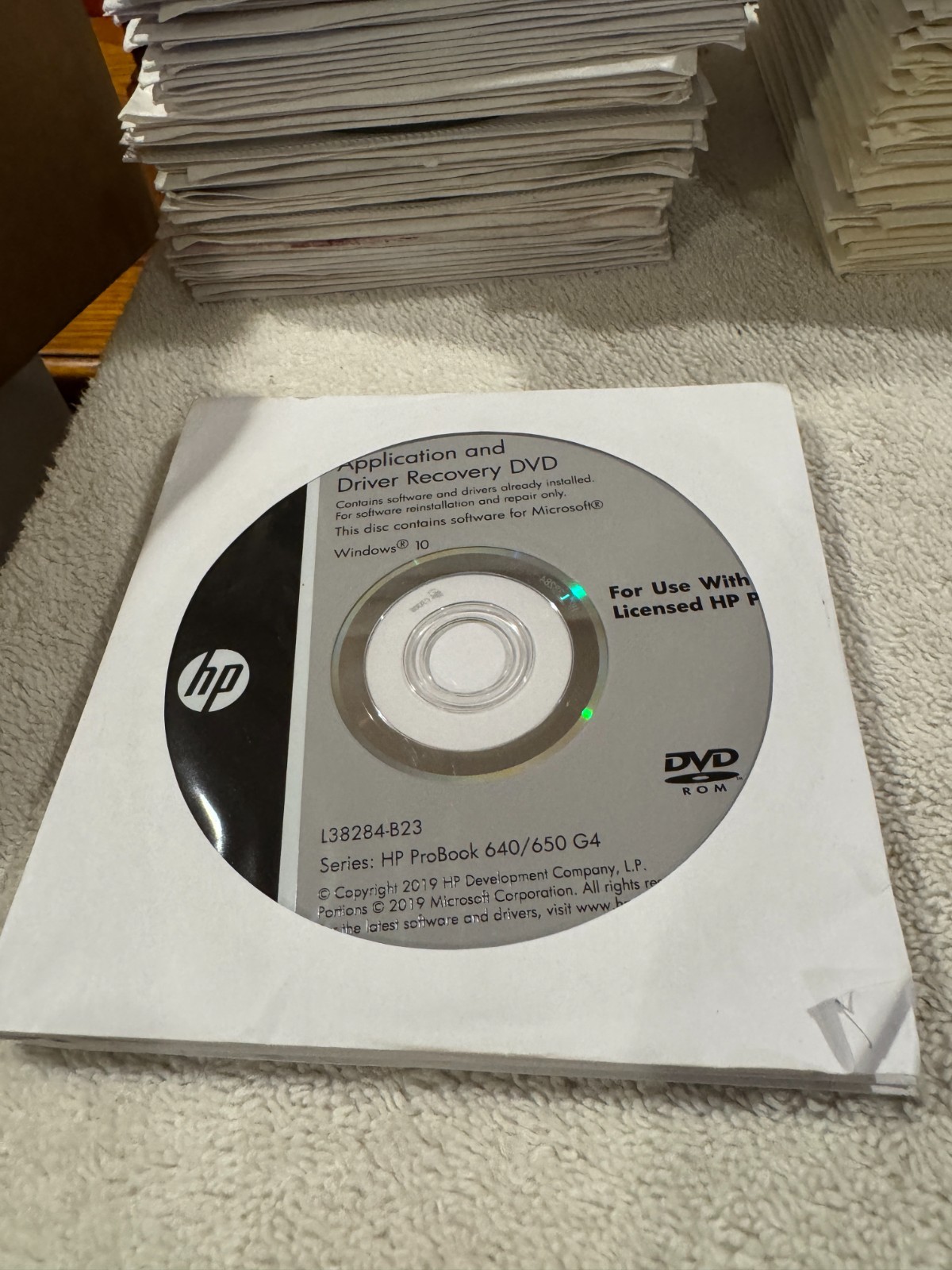 HP Driver Recovery DVD Windows 10 – HP Probook 640/650 G4 – VERY GOOD CONDITION