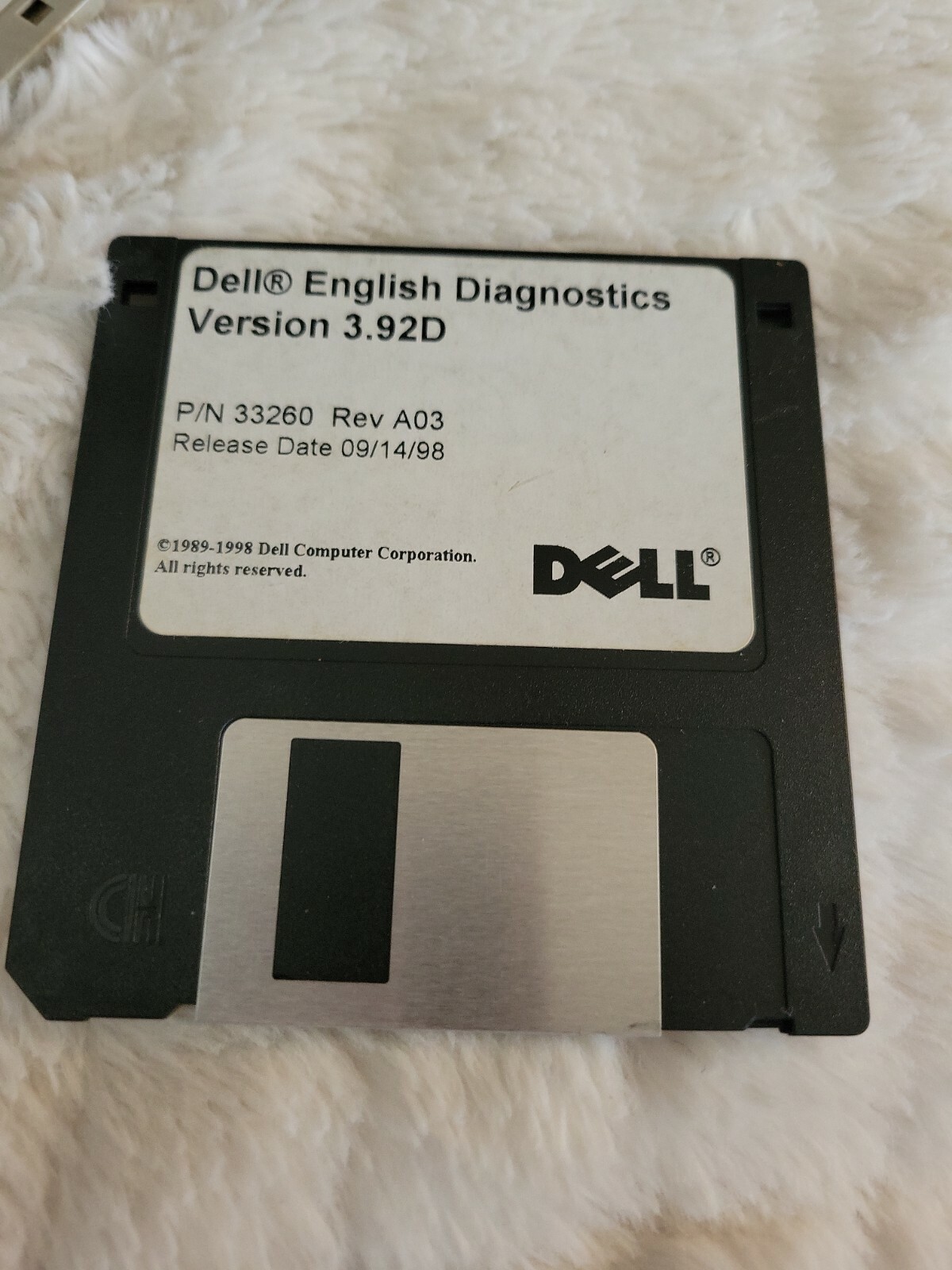 Dell English Diagnostics Version 3.92D P/N 33260 Rev A03 3.5″ Floppy Disk