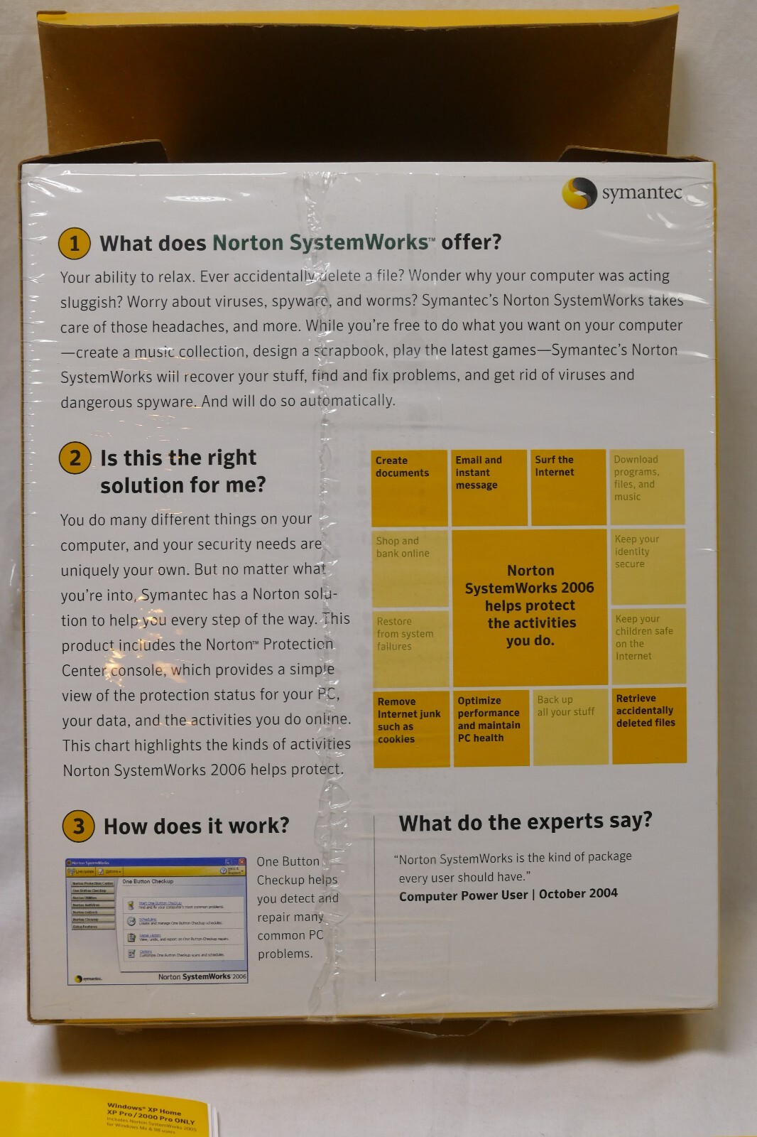 Symantec Norton System Works 2006 CD Win ME Win 98, Win XP and Windows 2000