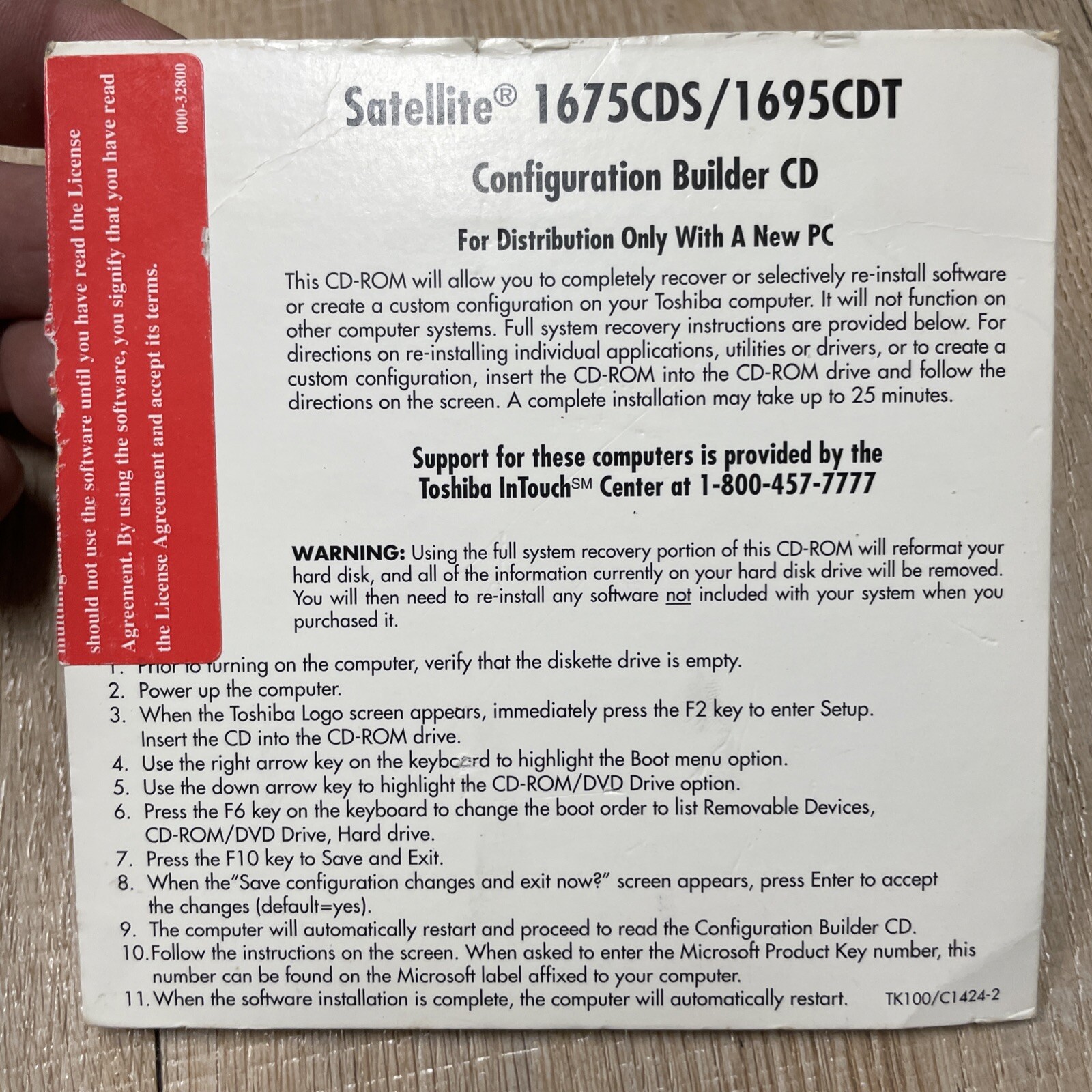 Toshiba Configuration Builders CD Satelite 1675CDS 1695CDT