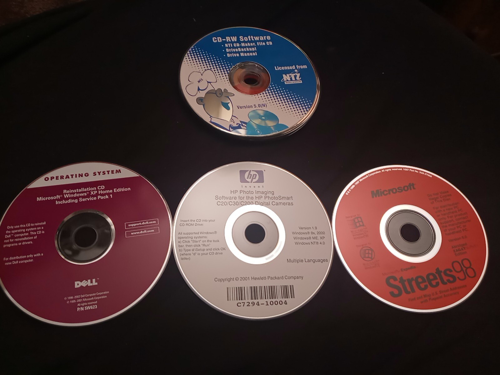 DELL WINDOWS 2002 HP PHOTOSMART SOFTWARE STREETS 98 PLUS 8 PC-CD ROM DISCS