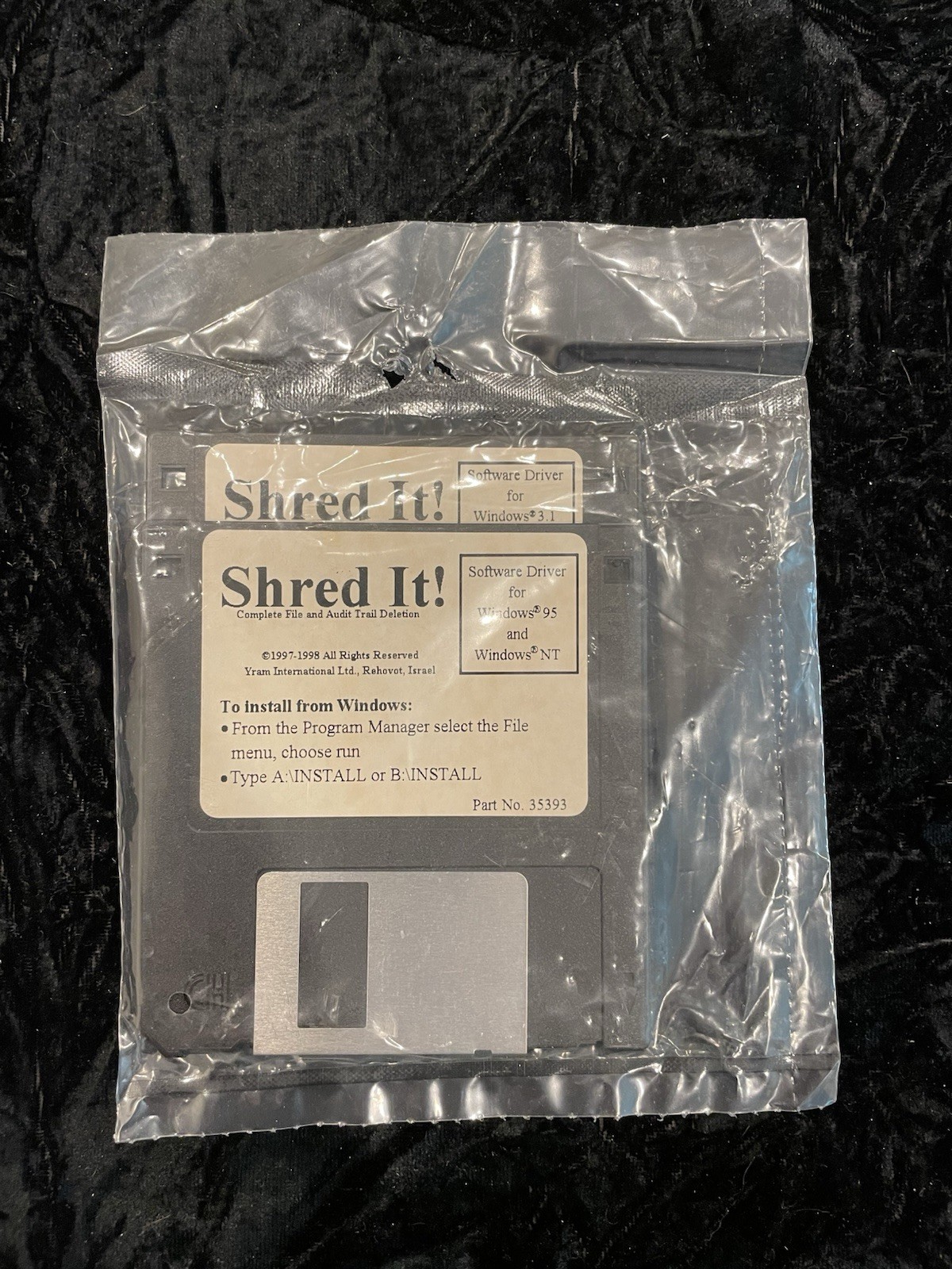Shred It! for Windows 95 NT 3.1 Workgroups | New – no documentation – 3.5″ disks