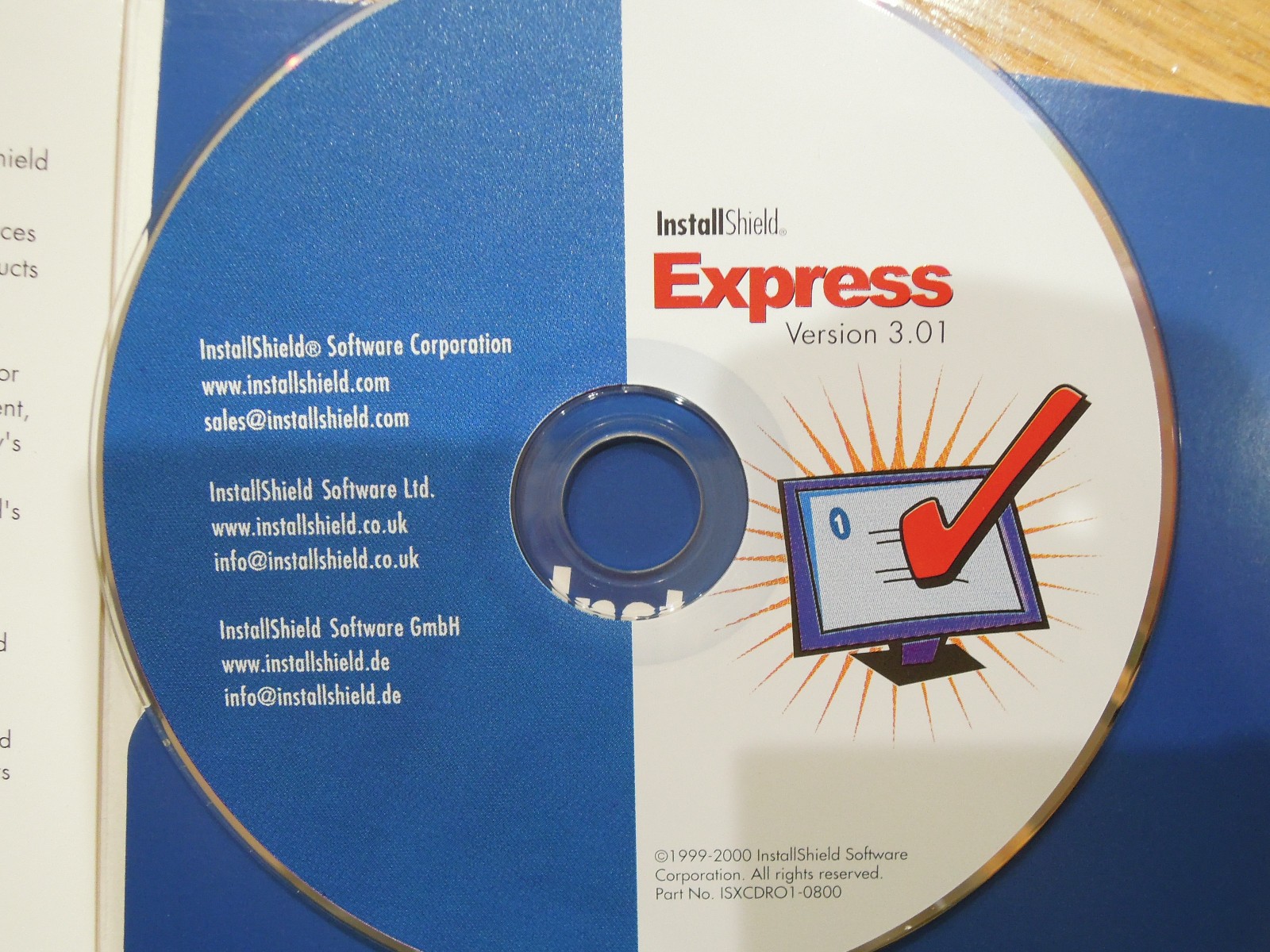InstallShield Software Express Version 3 disc 2000 with Serial Number