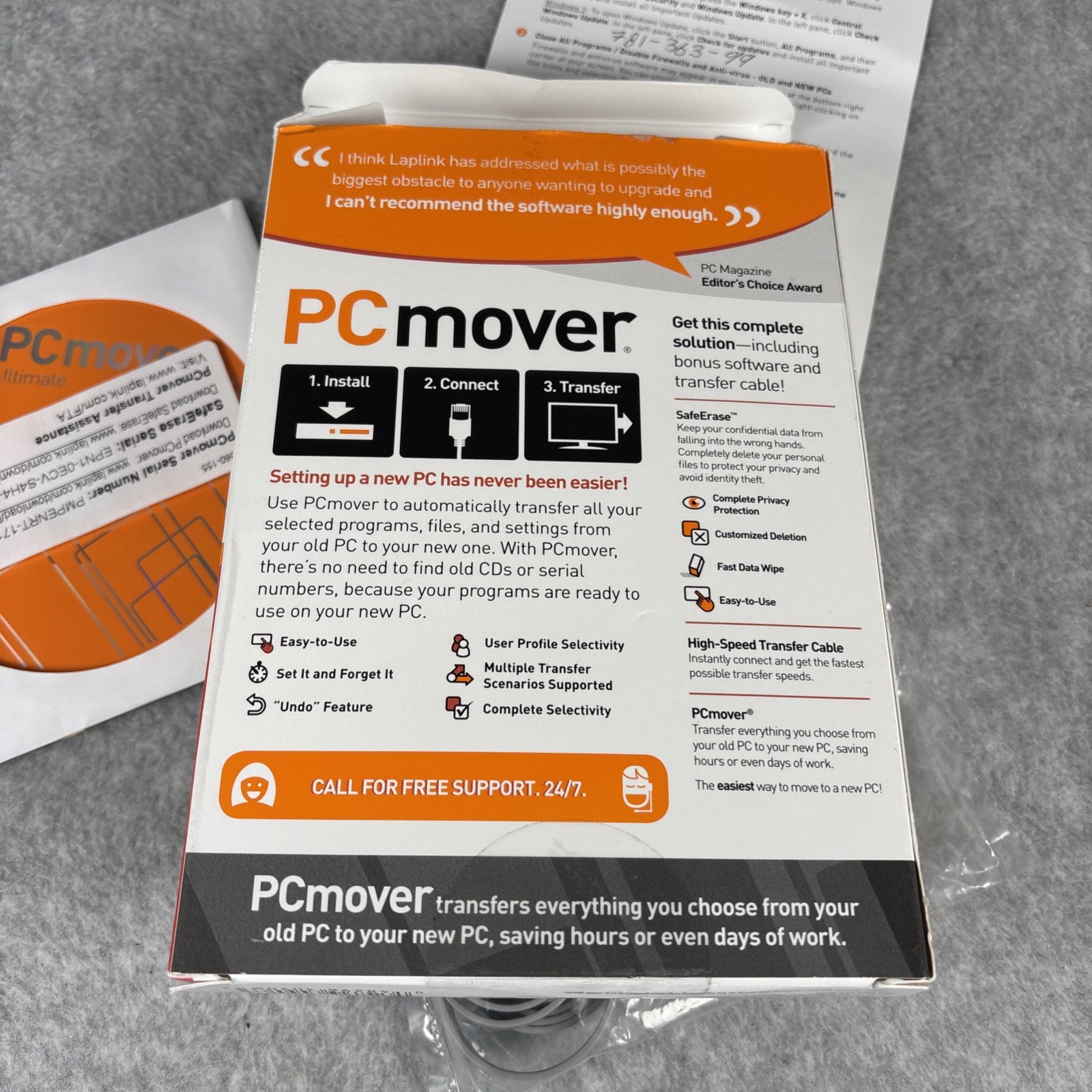 Laplink PCmover Ultimate PC Transfer Software w/ Ethernet PAFGPCMP08000PERTPEN