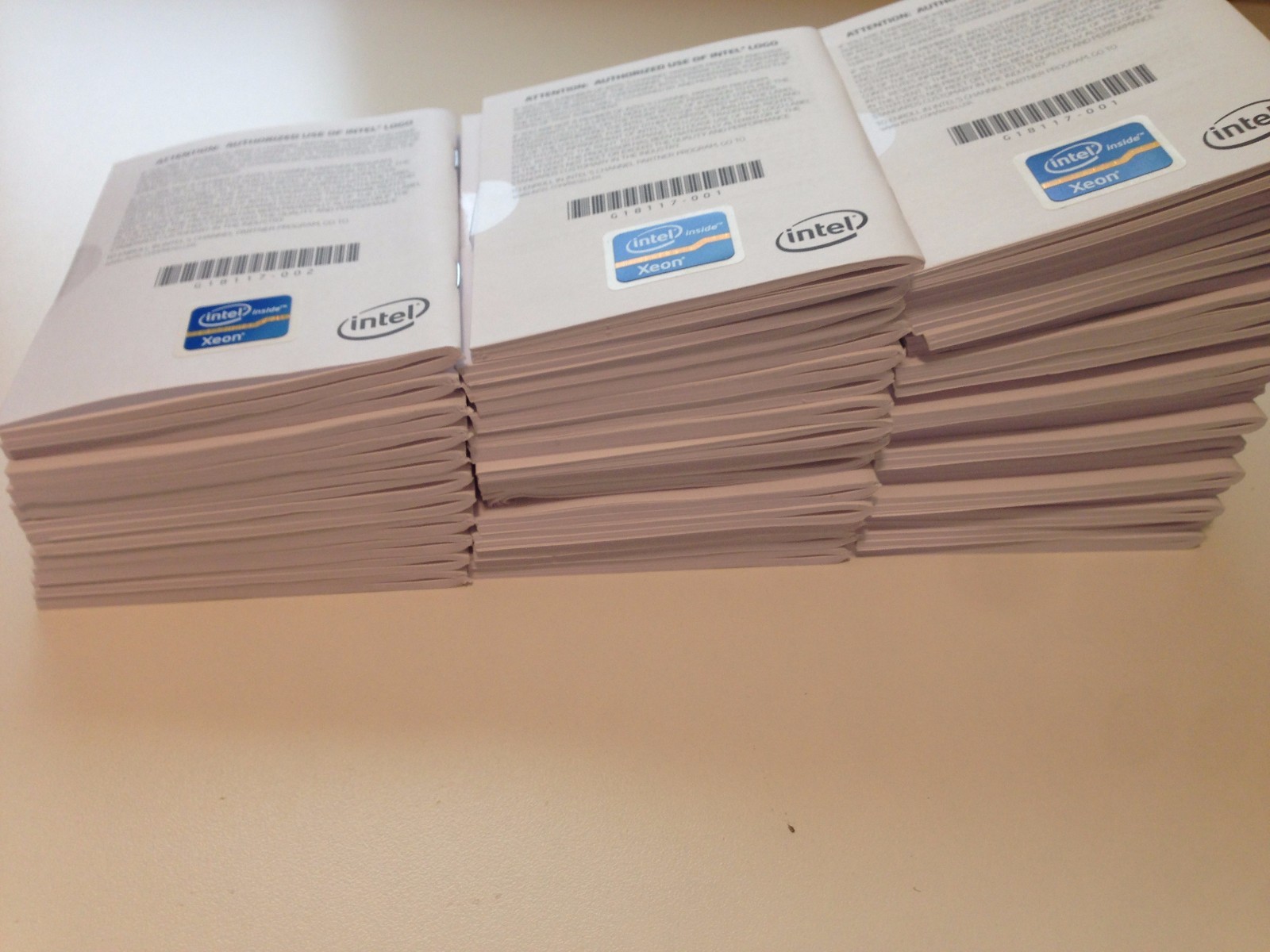 Lot of 45 Intel Xeon Processor Installation Instructions Manuals – New