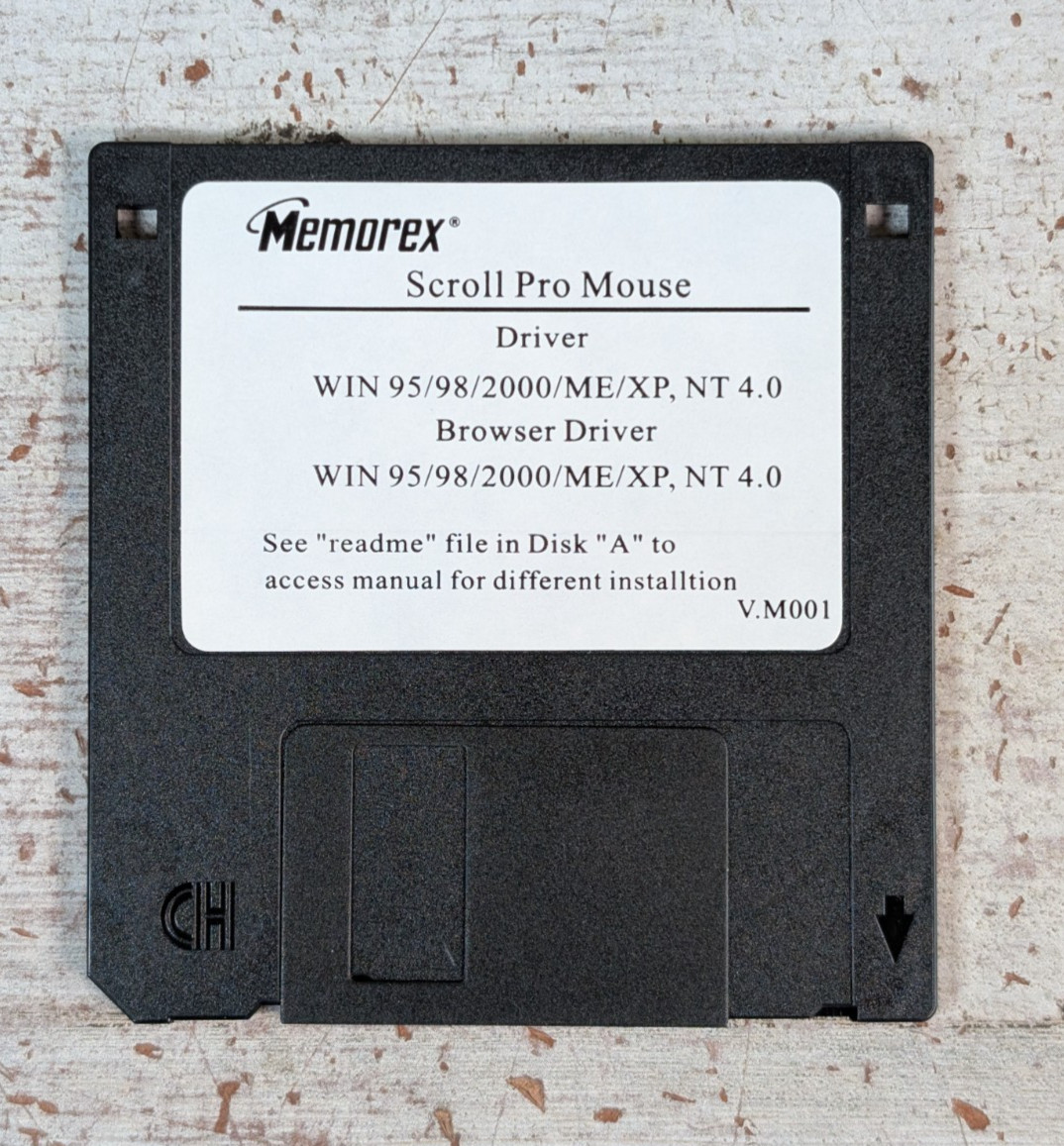 Vtg Memorex Scroll Pro Mouse Driver Software 3.5″ Floppy Win 95 98 XP NT 4.0