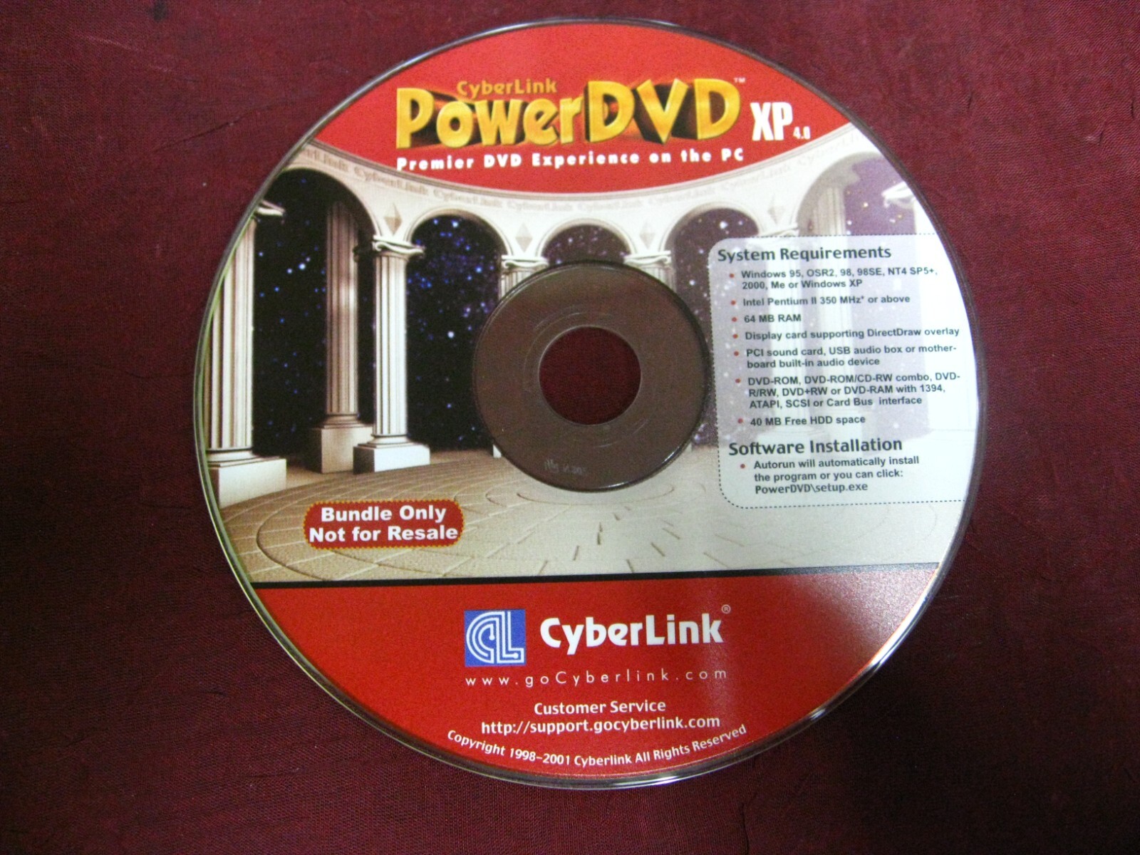 Cyberlink PowerDVD XP 4.0 DVD With Install Key VideoAudio Suite C