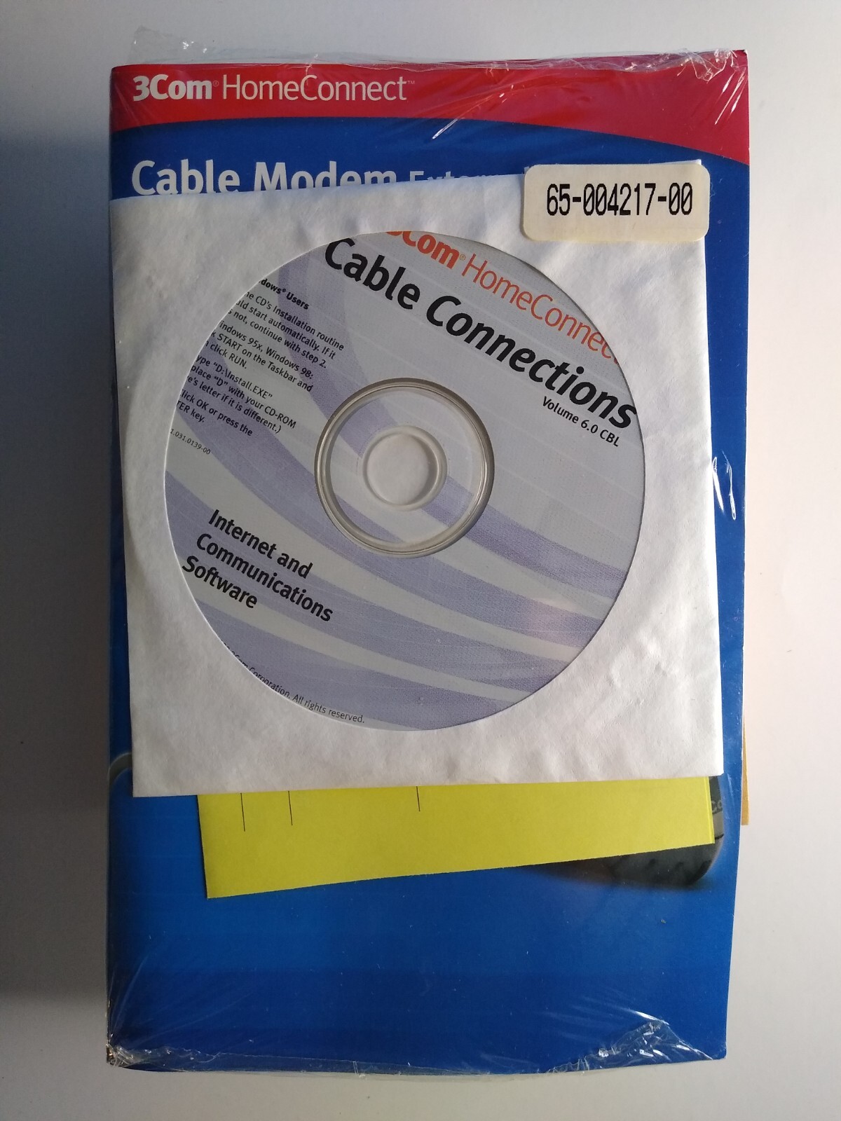 3Com HomeConnect Cable Connections | Internet and Communications Software – CD