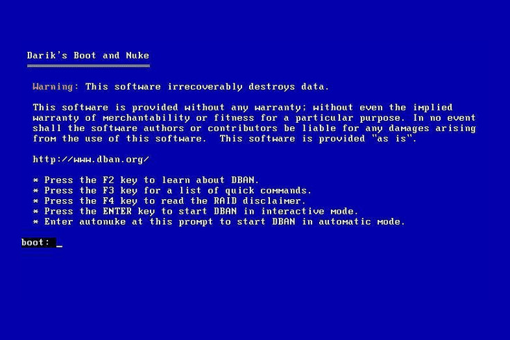 DBAN – Hard Drive Eraser (Bootable USB) – Nuke, Remove, Destroy, and Disk Wiper