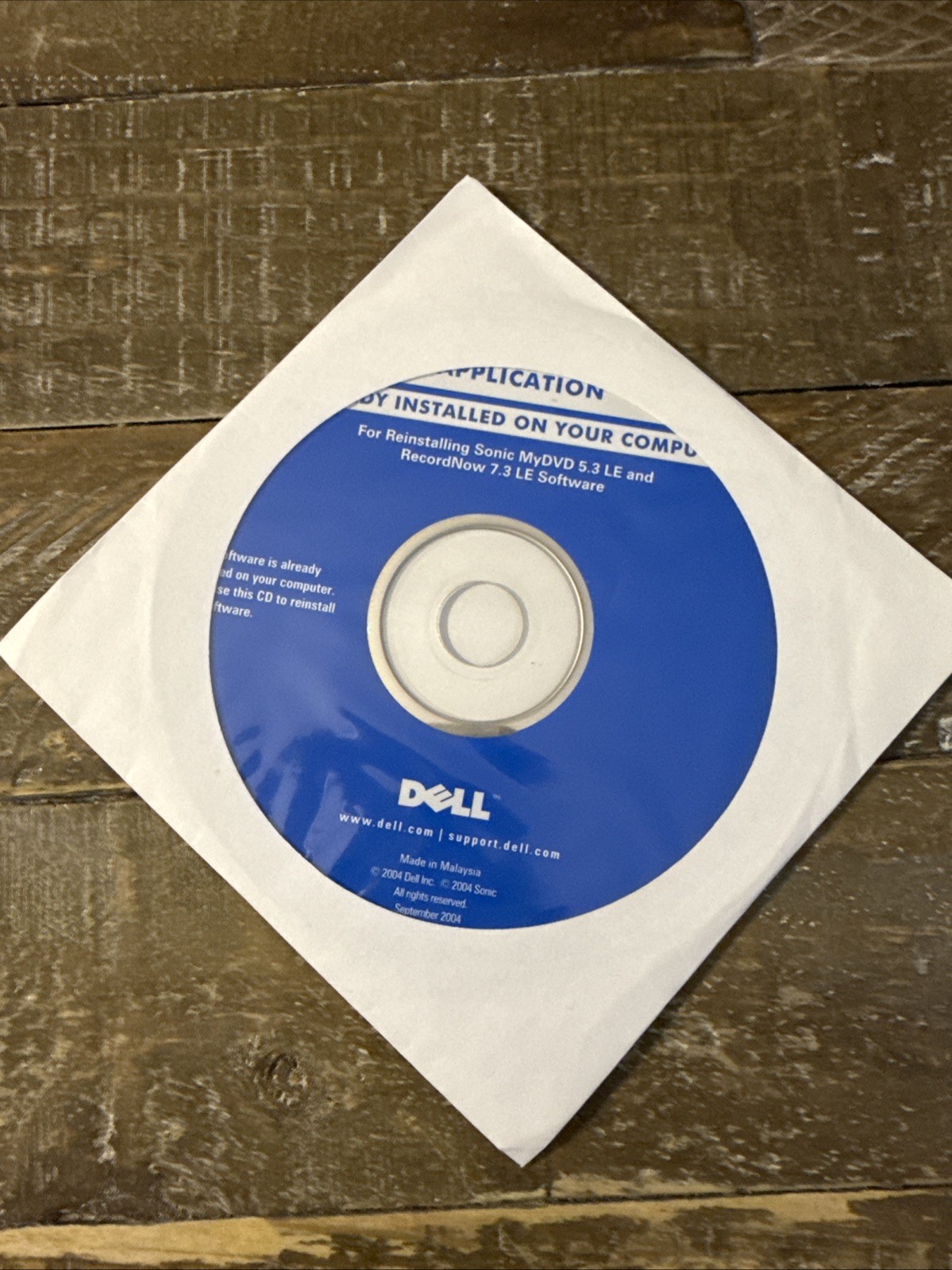 Dell Application Sonic MyDVD 5.3 LE Software PC Cd Rom
