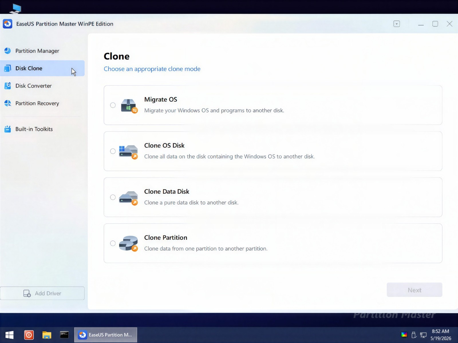 EaseUS Partition Master Bootable DVD/USB