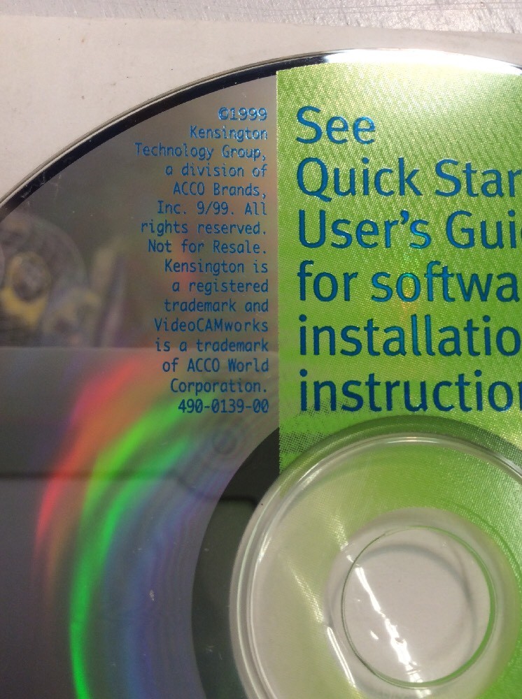 Kensington Video Cam Works V 1.0 Software 1999 ElectronicsRecycled.com