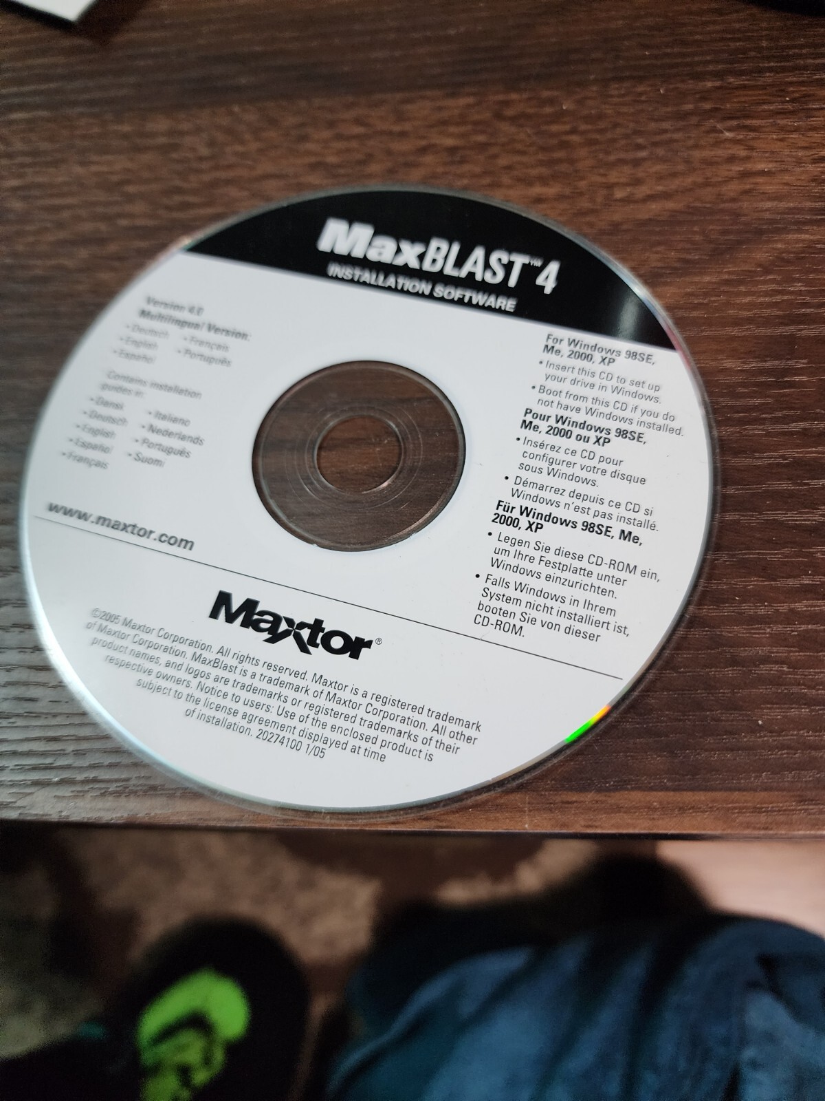 Maxtor 2006 Max Blast 4 Installation Software CD-ROM Multilingual Power Max 4.23