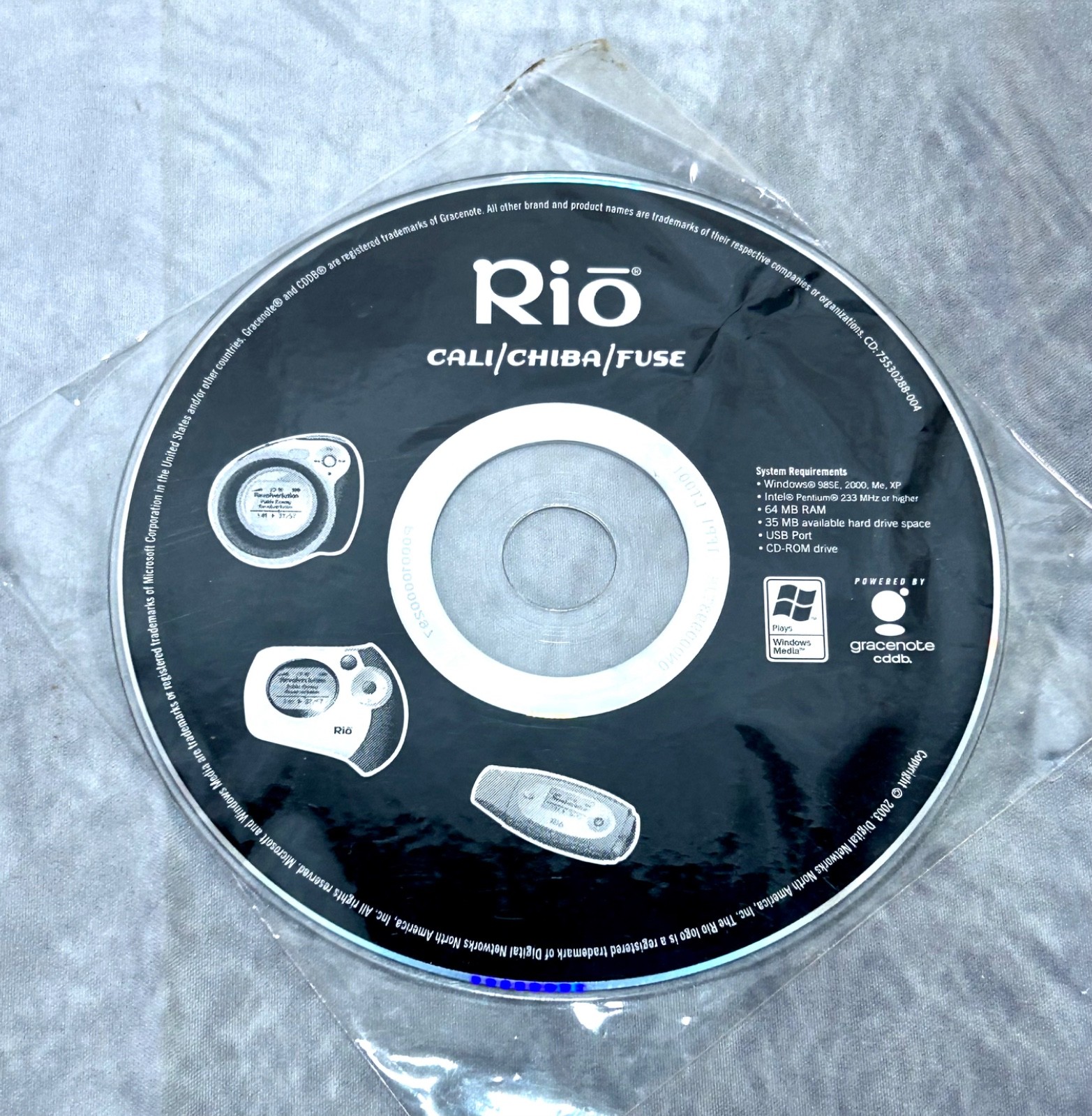 Vintage 2003 Rio Cali Chiba Fuse Software Installation CD Driver Disc Retro MP3