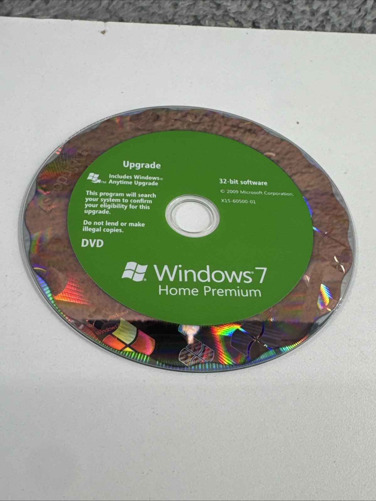 Microsoft Windows 7 Home Premium Upgrade 32 Bit and 64 Bit DVDs MS WIN