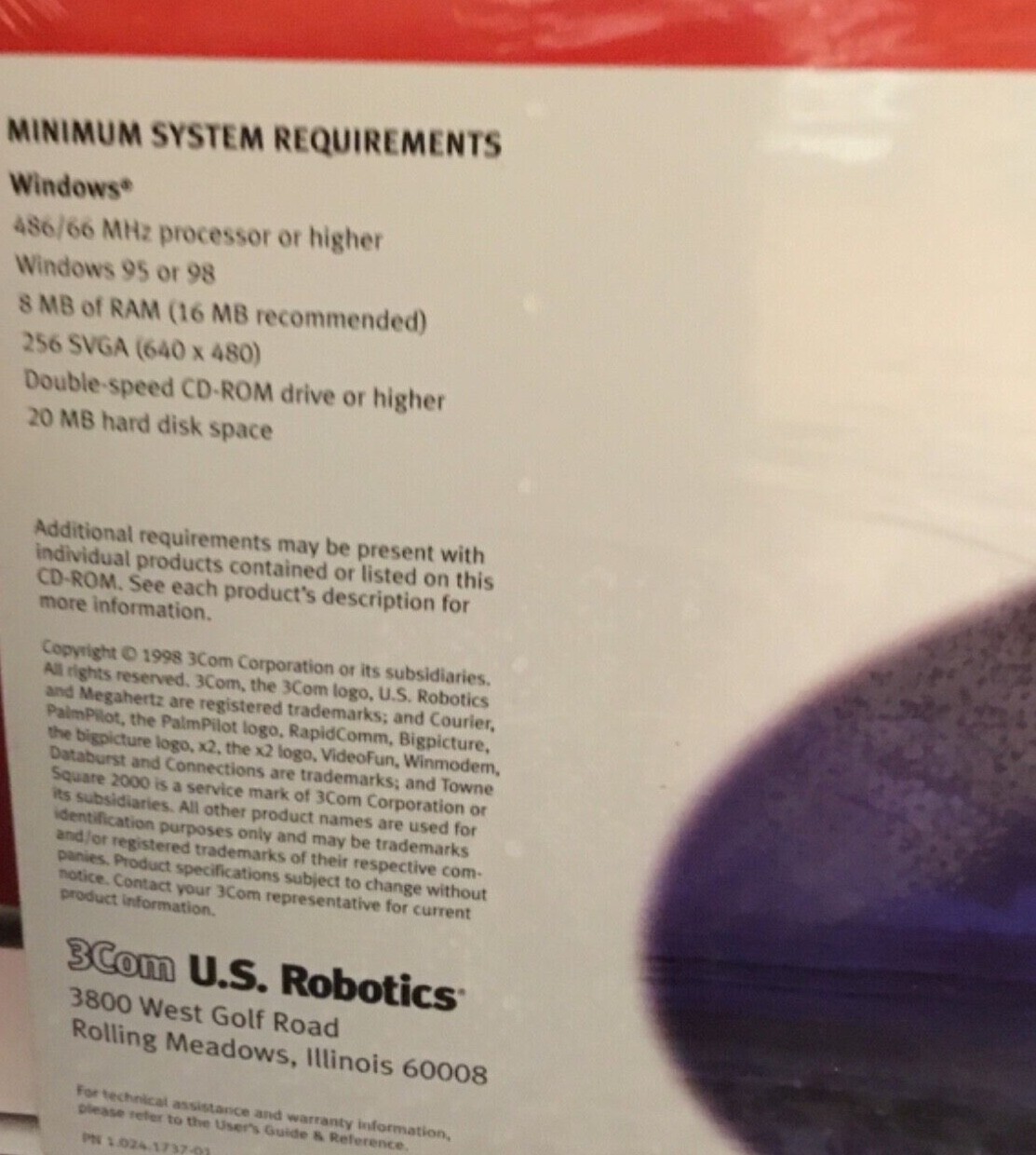 3Com US Robotics 56K Winxmodem Installation Guide Disk Windows 95/98