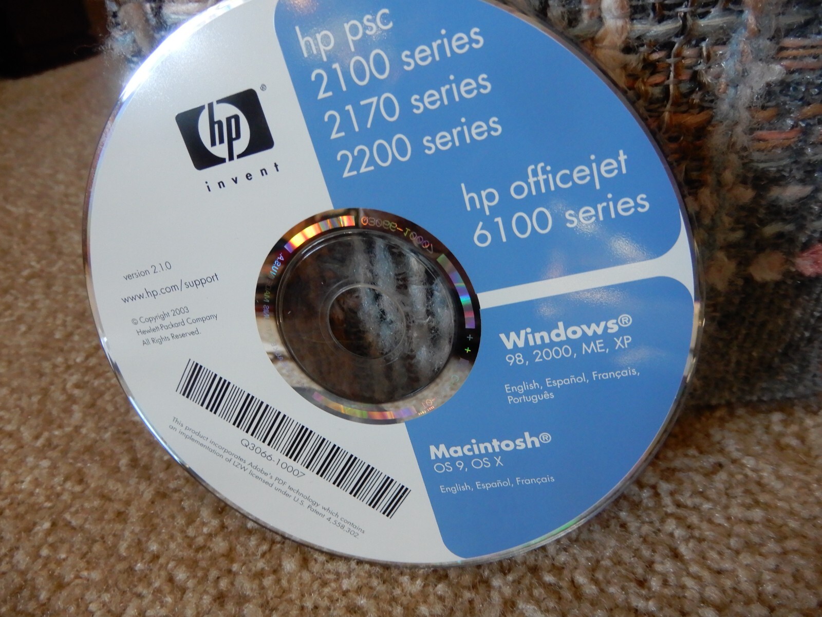 HP OFFICEJET 6100 Series CD HP PSC 2100 2170 2200 SERIES WINDOWS 98 2000 XP ME