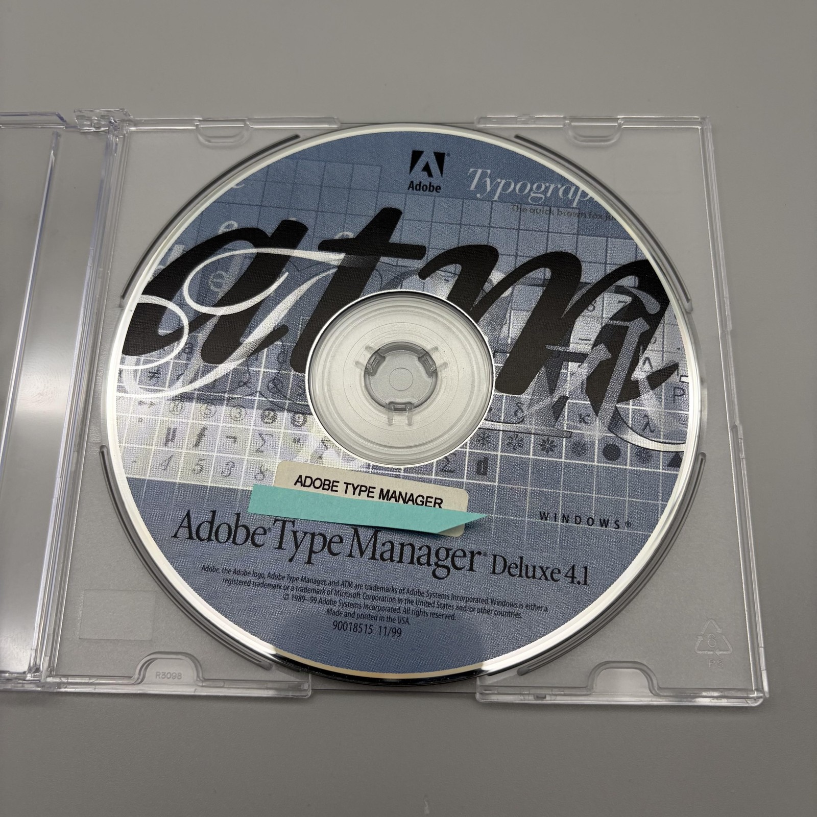 Vintage 1999 Adobe Type Manager Deluxe 4.1 Windows CD-ROM Font Software ATM