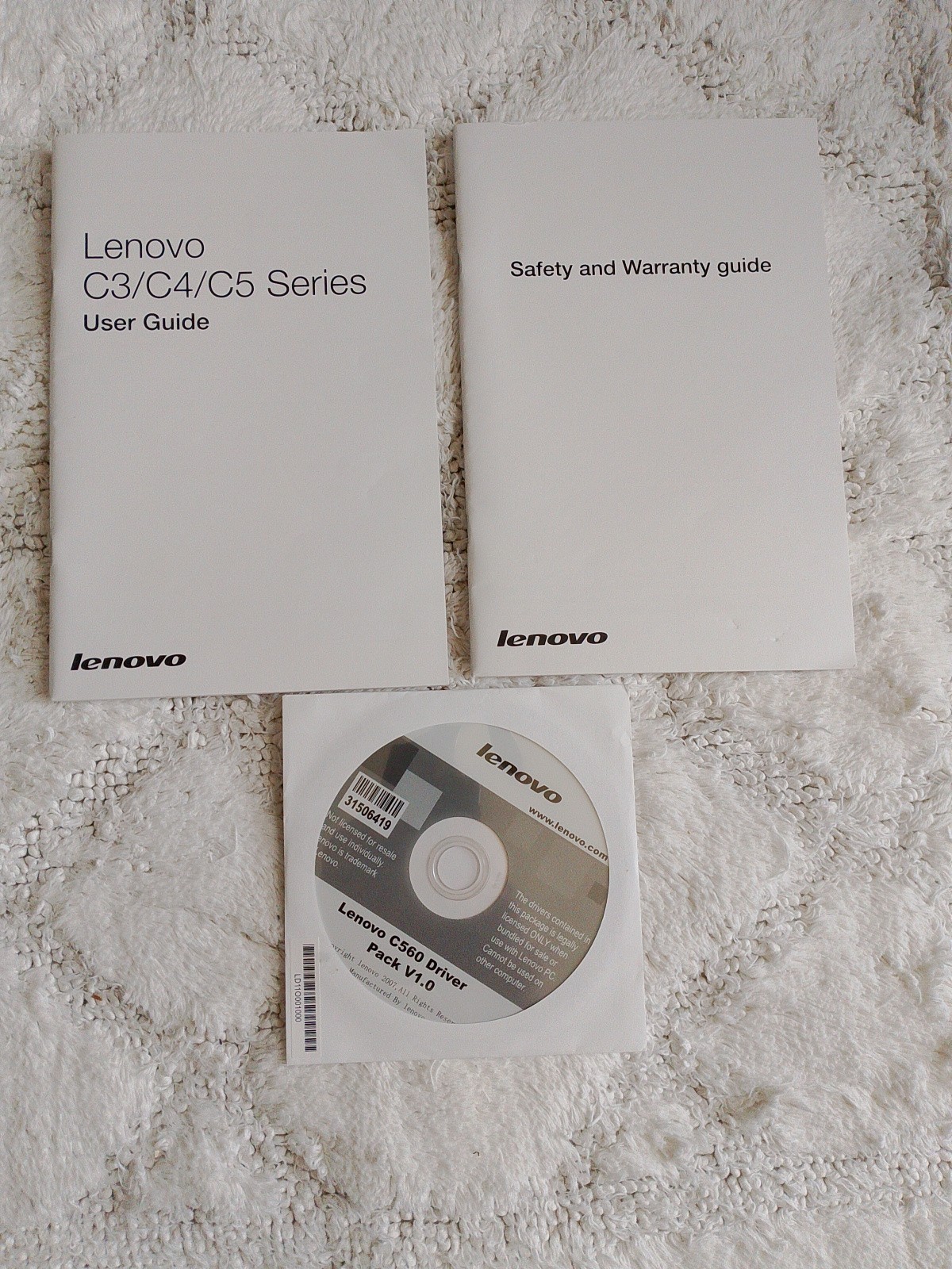 Lenovo C3/C4/C5 Series User Guide C560 Drivers CD & Safety Guide
