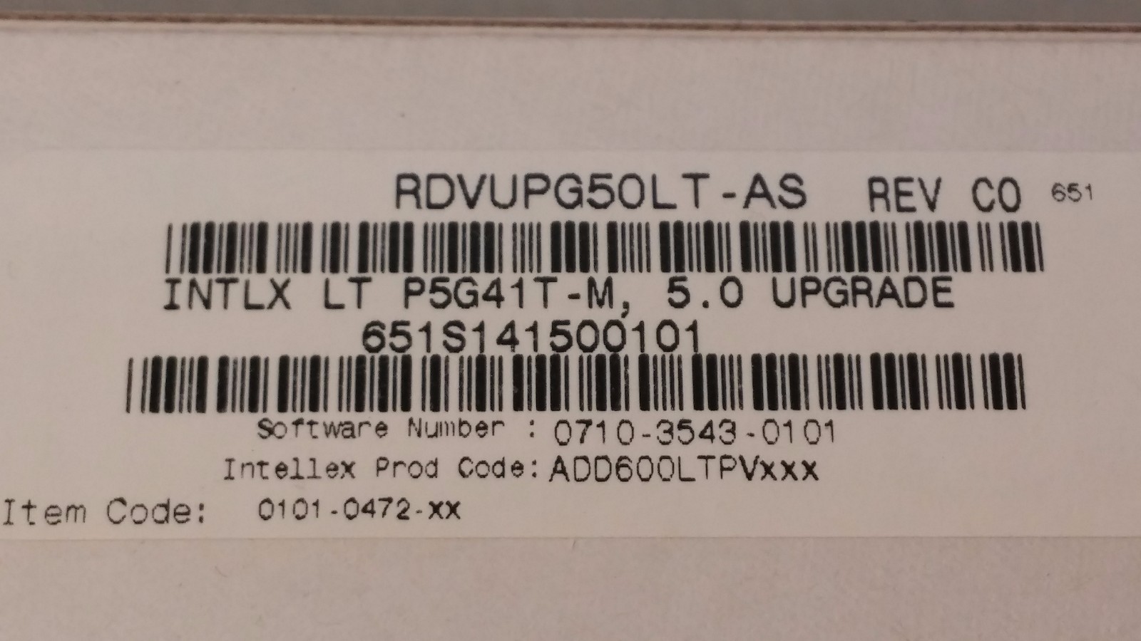 Intellex LT P5G41T-M Video Management Sys. 5.0 OS Upgrade Win-7 RDVUPG50LT-AS