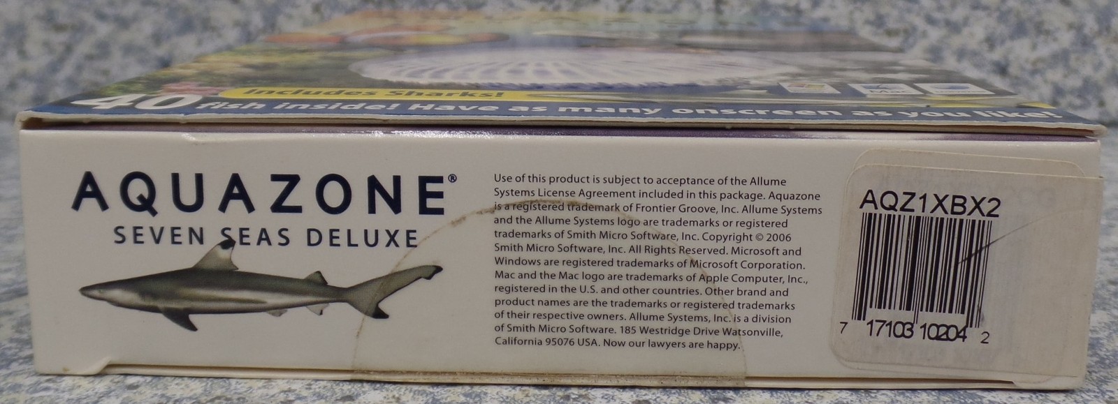 Software PC Aquazone Seven Seas Deluxe Includes Sharks Screensaver NEW BOX