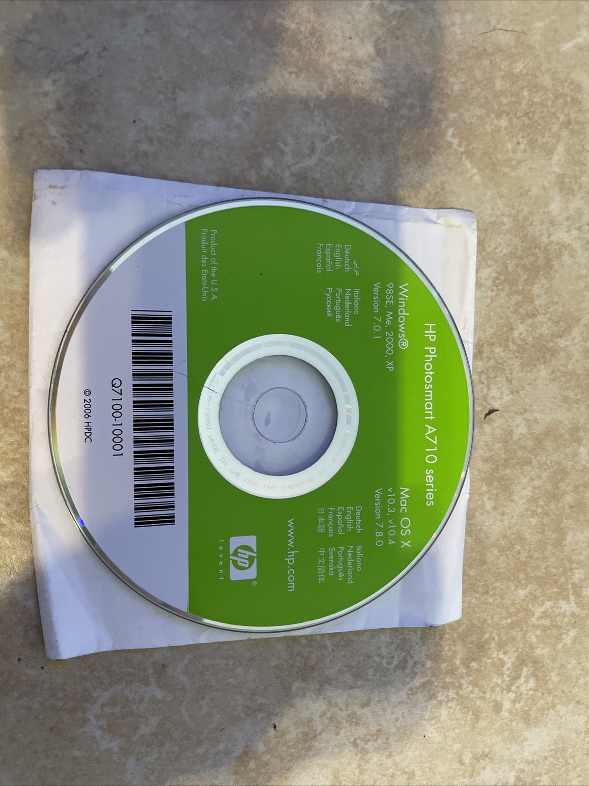 HP Photosmart A710 Series Printer Driver Installation CD Windows 2000 XP Vista