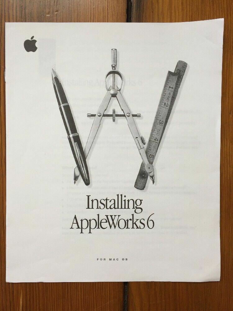 2000 Macintosh AppleWorks 6 For Mac OS Version 6.0 Installation CD W/ Manuals