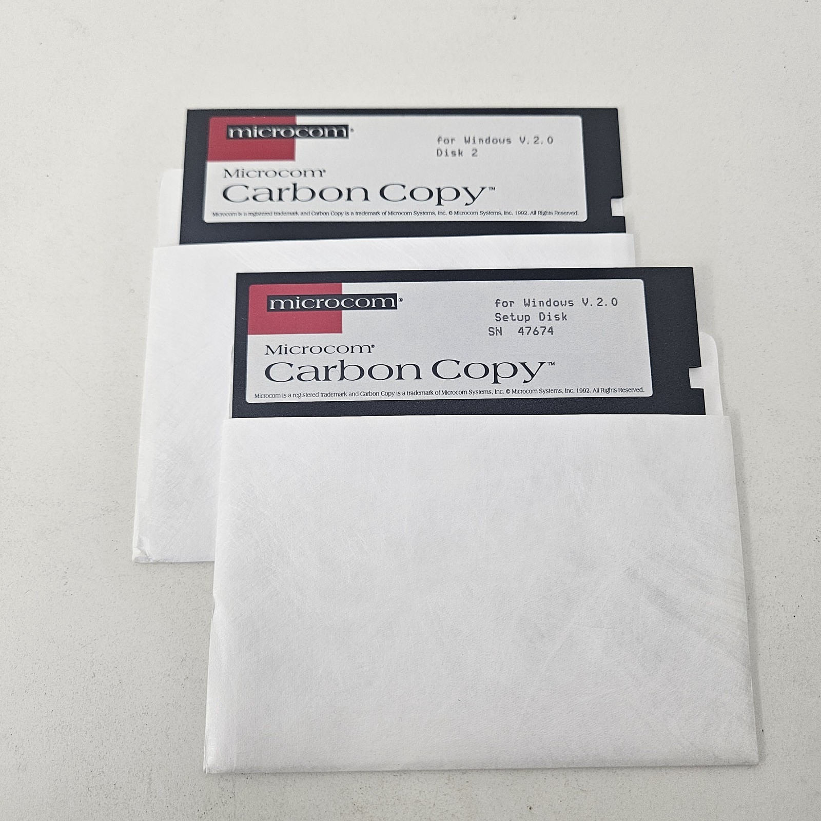 Microcom Carbon Copy V. 2.0 for Windows 5.25″ Floppy Disk Software Vintage