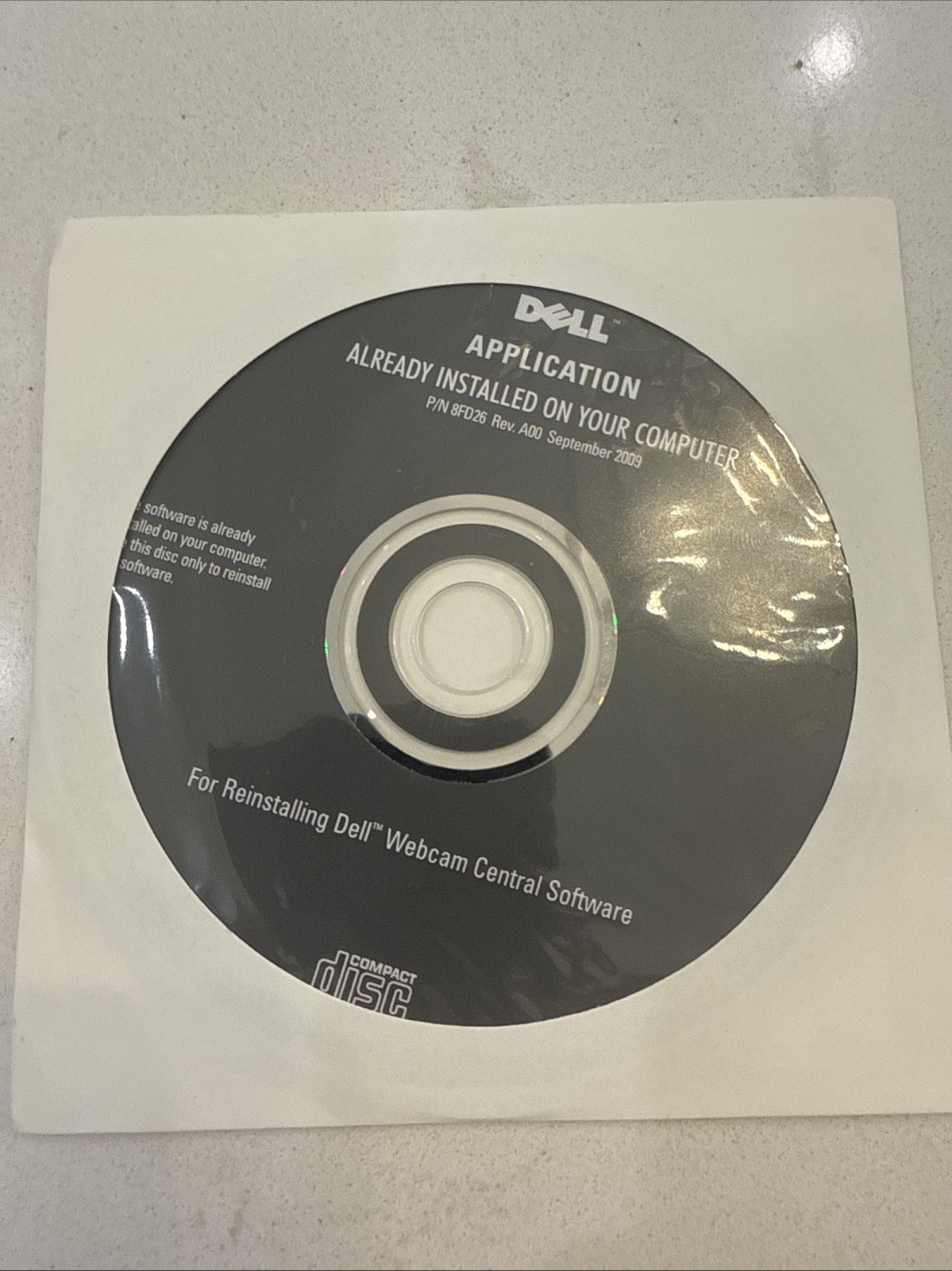 Dell Application Reinstalling Webcam Central Software Disc Only Factory Sealed