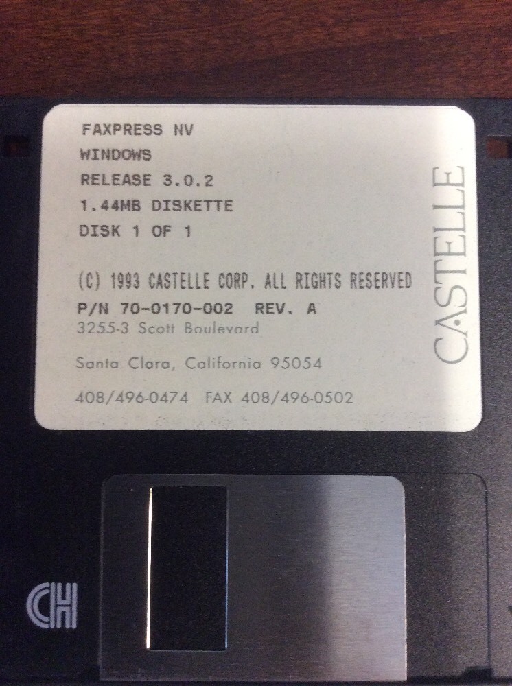 Faxpress NV Installation Release 3.0.2 (1993, 3.5″ Floppy Disk,Castelle Corp)