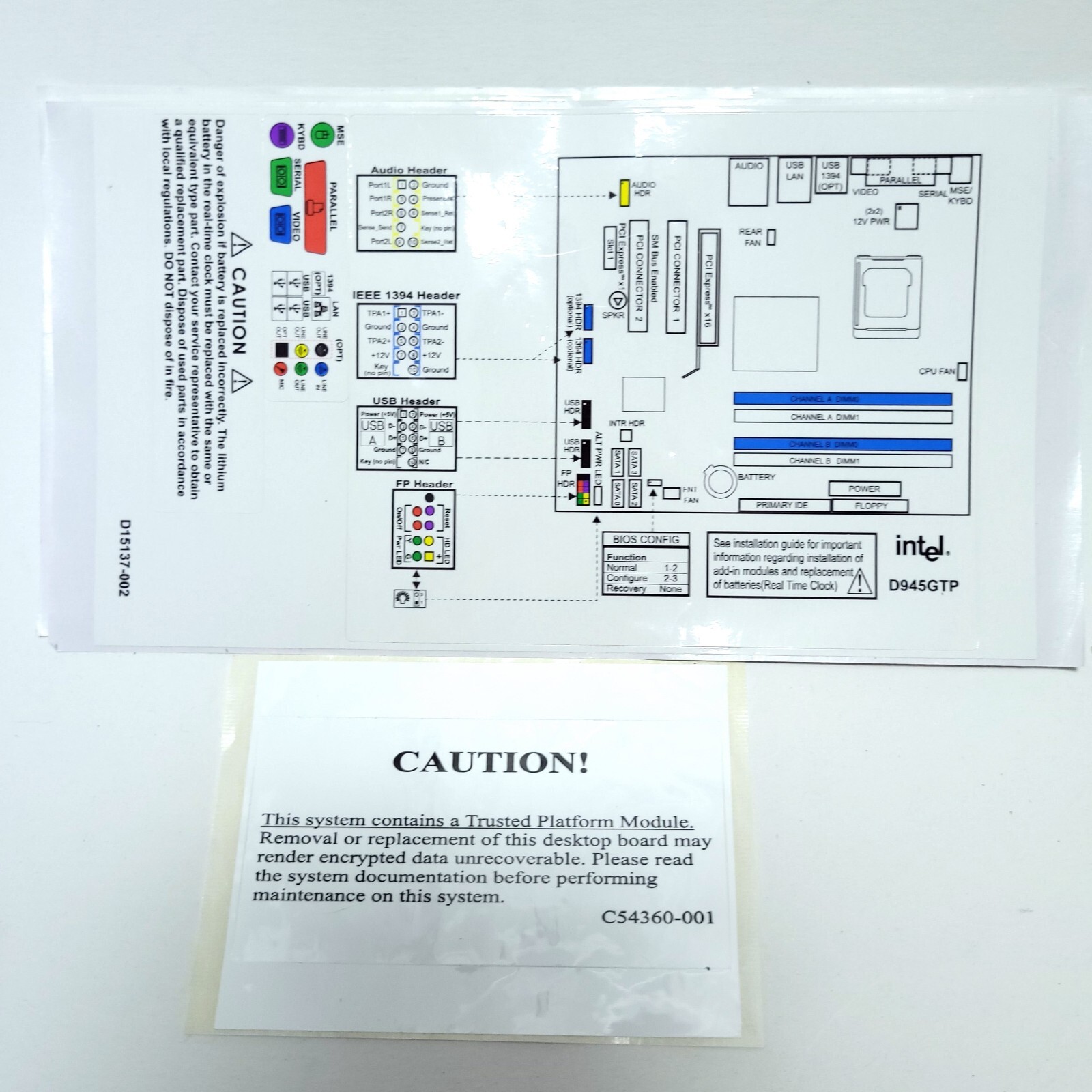Intel Desktop Boards CD Reference Guides Software Lot D945GNT D945GTP D945GCZ