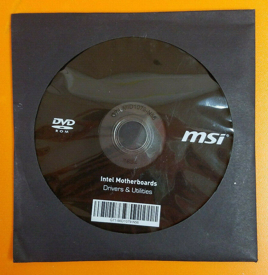 ⭐️⭐️⭐️⭐️⭐️ MSI Intel Motherboards Drivers & Utilities Disc DVD G71-MID1079-N56