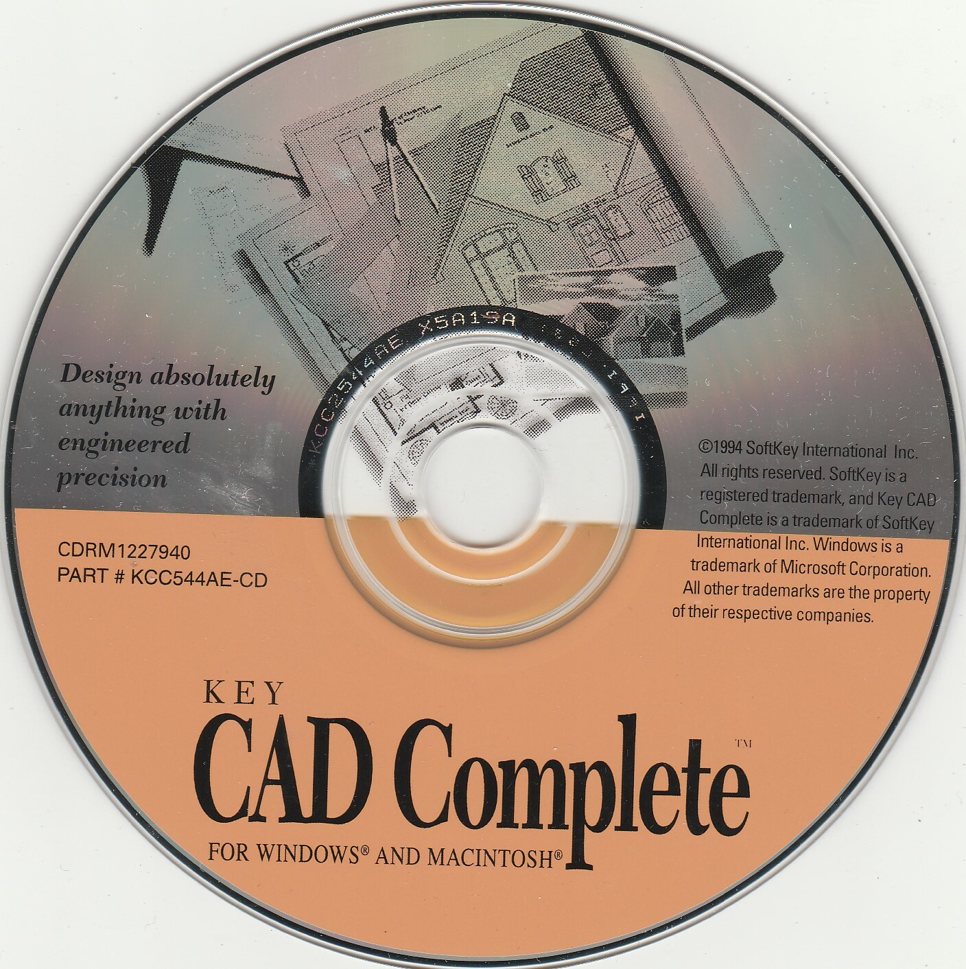 Key CAD Complete CD-Rom Software by Softkey for Windows 95 / 3.1 & MAC