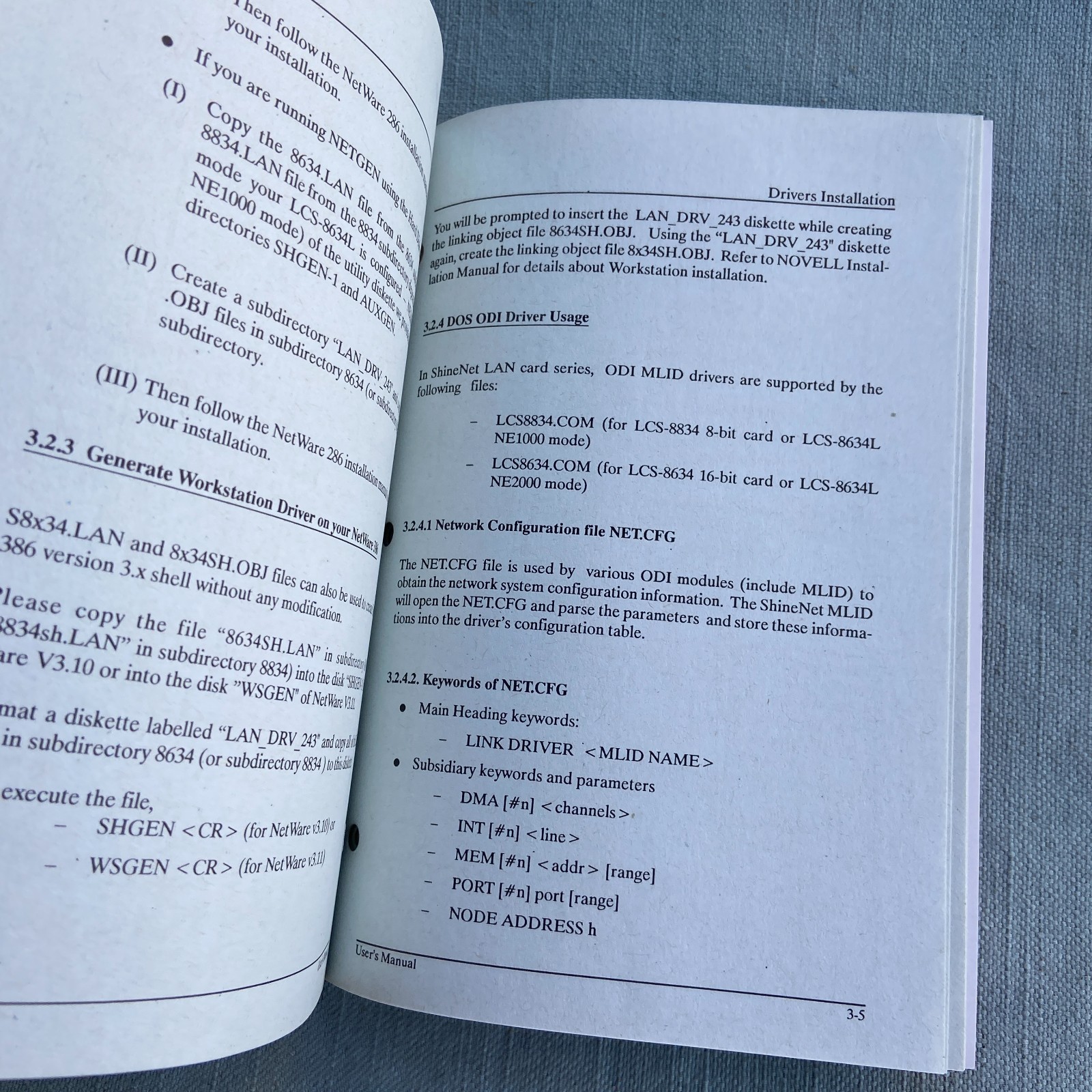Computer Software Drivers Longshine LAN Network Card Manual Ver 5.00 2.08 SCO Un