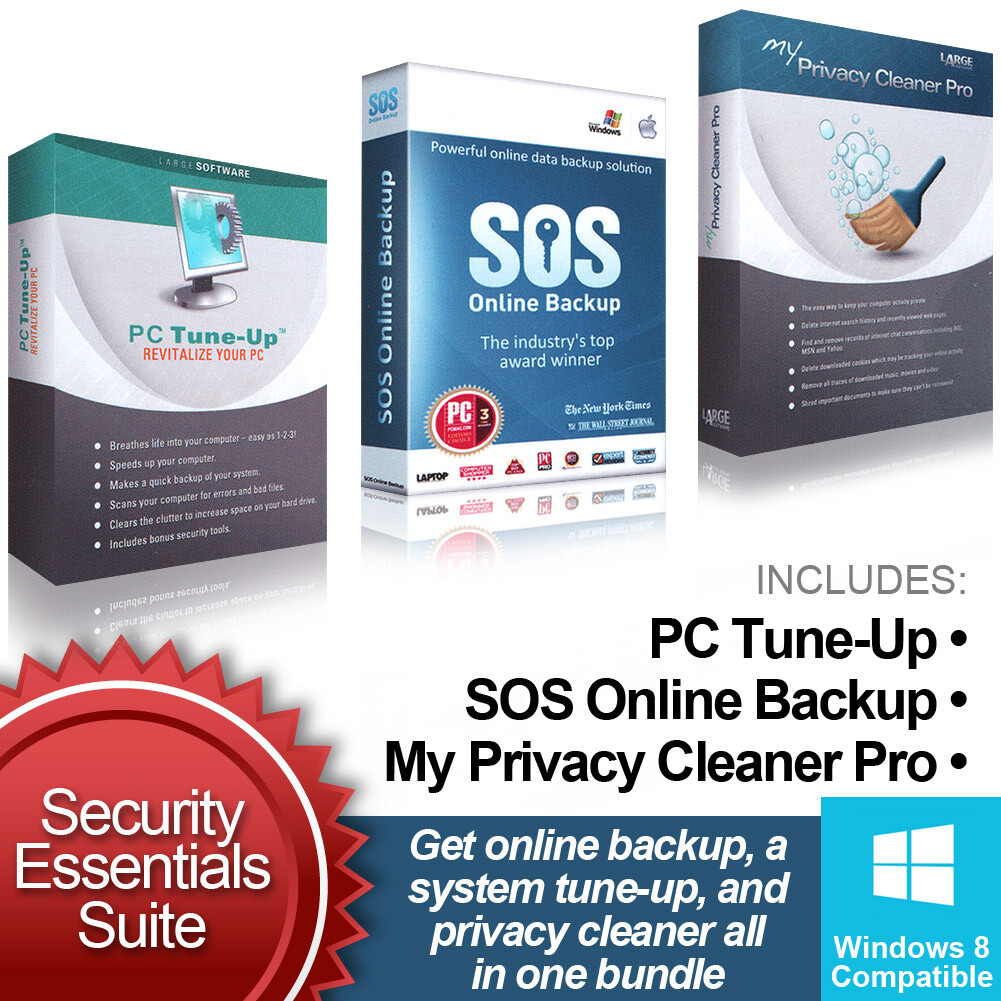 PC Tune-Up, Privacy Cleaner with SOS Backup – Security Essentials Suite