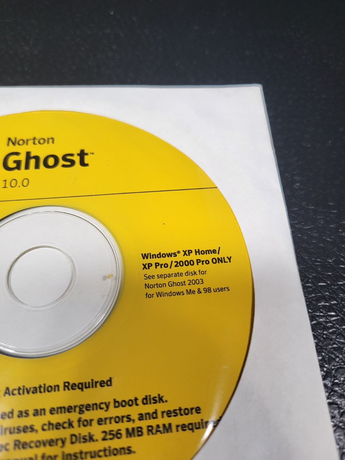 Norton Ghost 10.0 Dvd/CD Rare Vinatge Still Sealed Disc Only