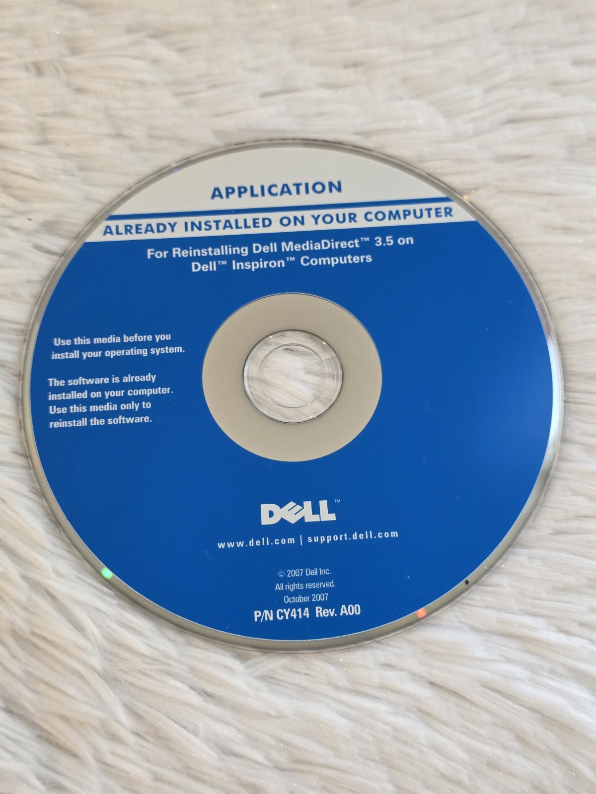 DELL CD, REINSTALL MEDIADIRECT 3.5, INSPIRON