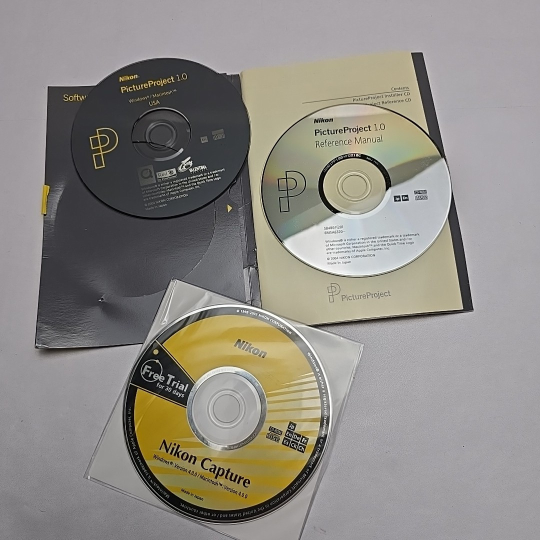 Nikon PictureProject Picture Project 1.0 CaptureCD-ROM Windows Mac NSA Software