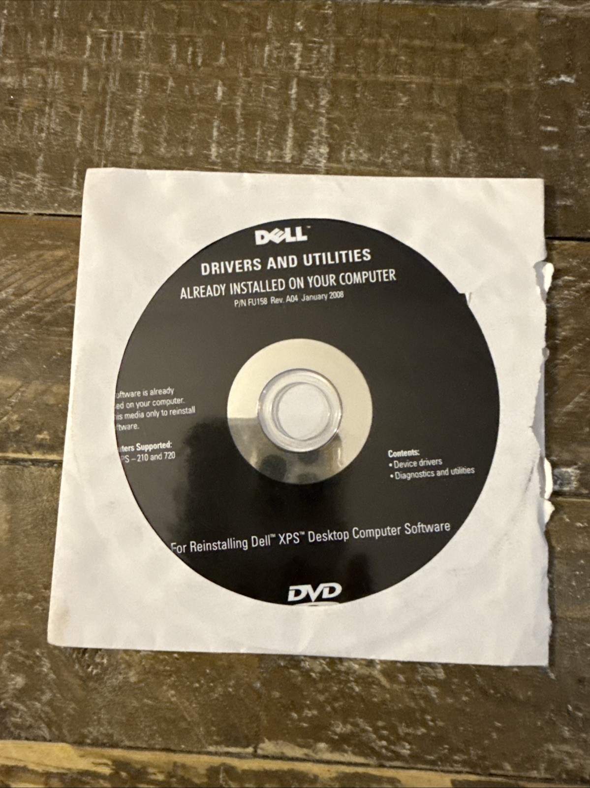 Dell Drivers & Utilities XPS Desktop Computer Software PC Cd Rom