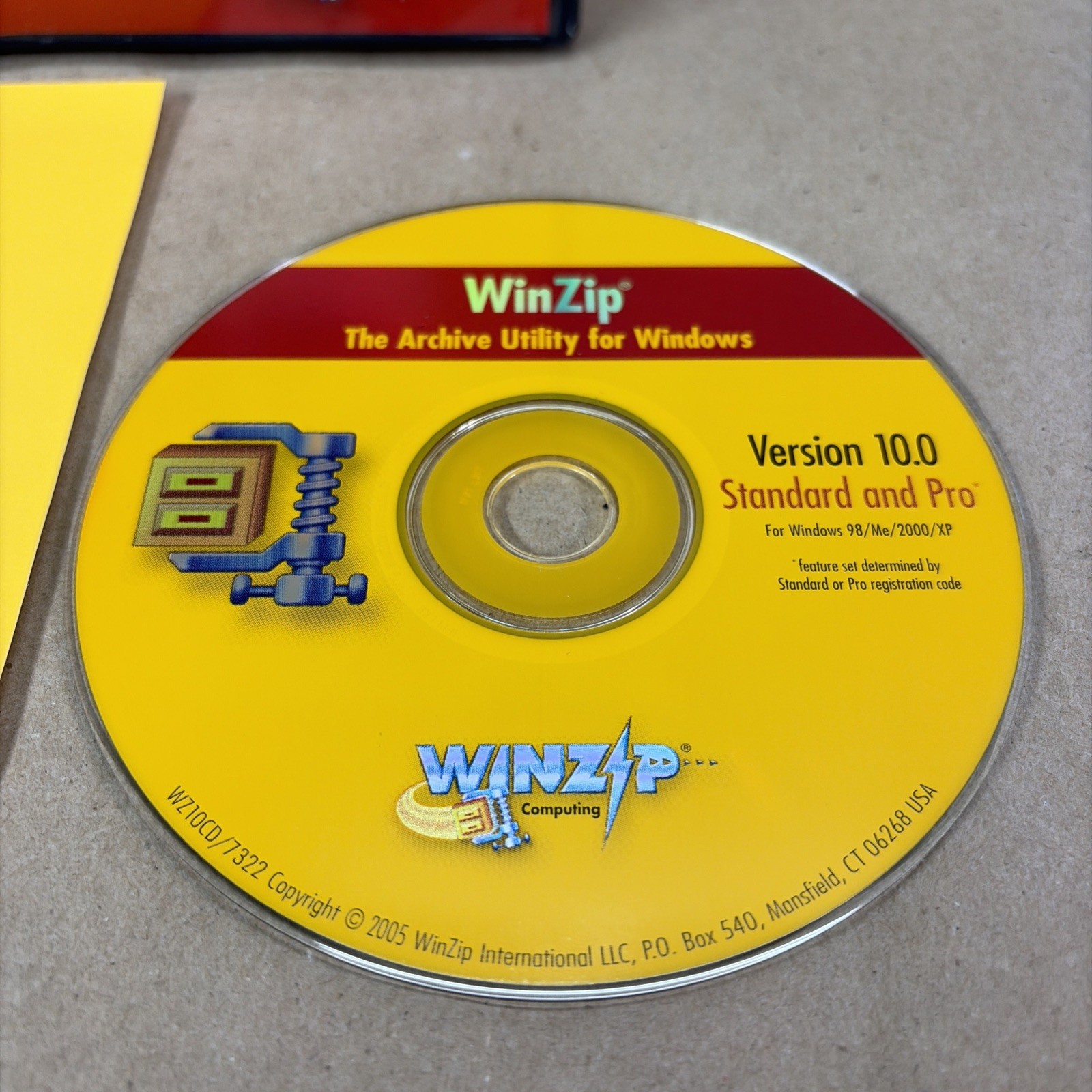 WinZip 10.0 Standard & Pro Single User CD Archive Utility Windows 98 XP with KEY