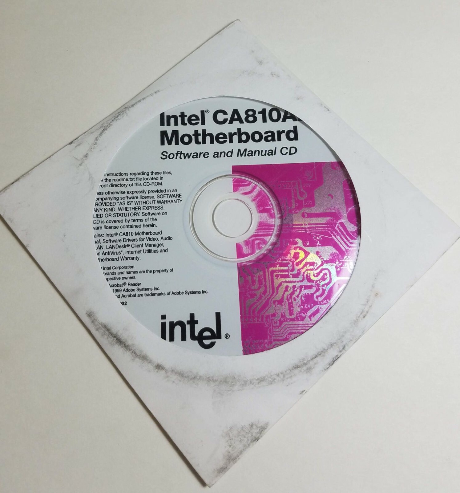 Intel CA810AL Motherboard Software and Manual CD 1999 739368-002