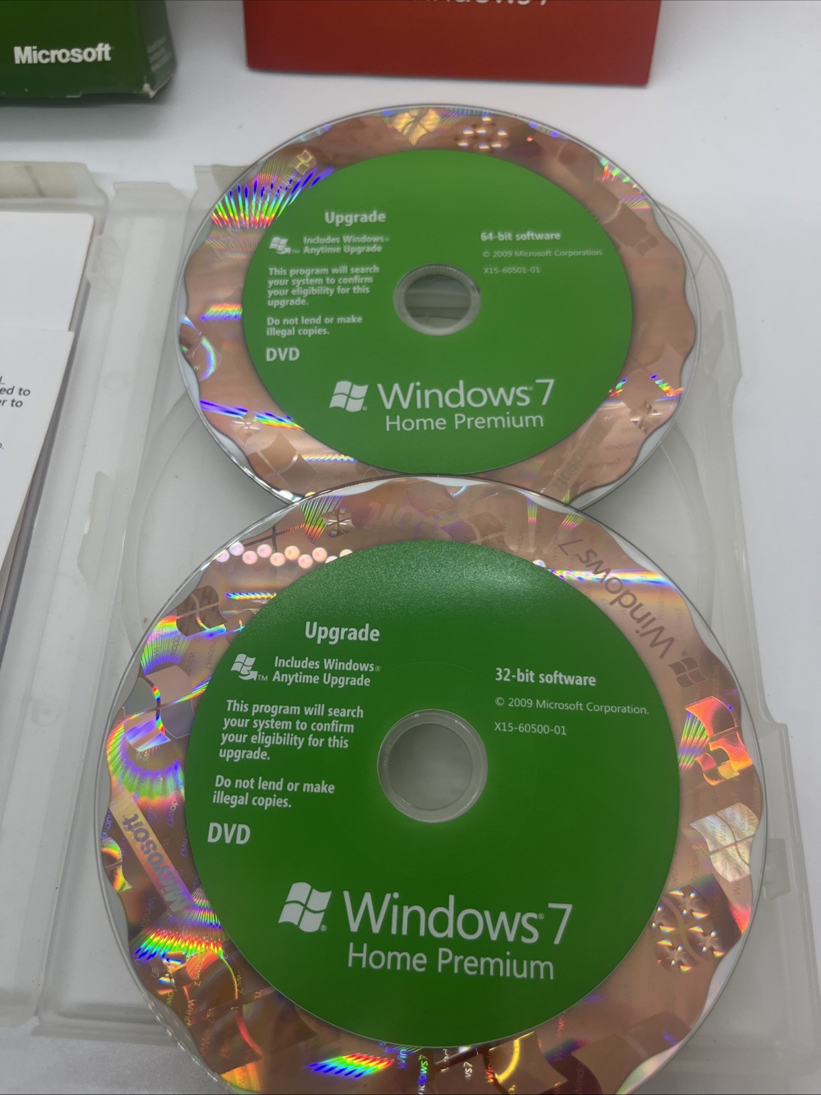 Microsoft Windows 7 Home Premium Upgrade 32 & 64 Bit DVDs MS WIN GFC-00020