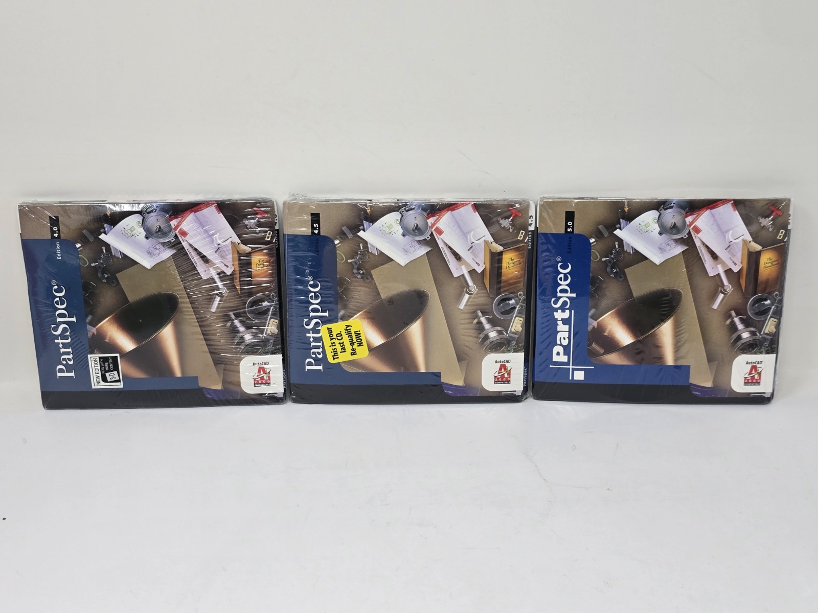 PartSpec Edition 4.0, 4.5, & 5.0 CD-ROM CAD Software Bundle – New & Sealed