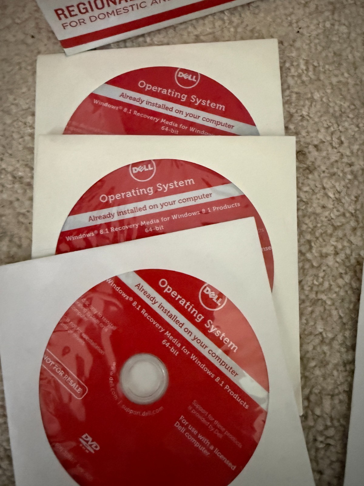 Lot of 19 OEM Dell Reinstallation cd dvd , Vista, 7, 8, 10 32b 64b Pro